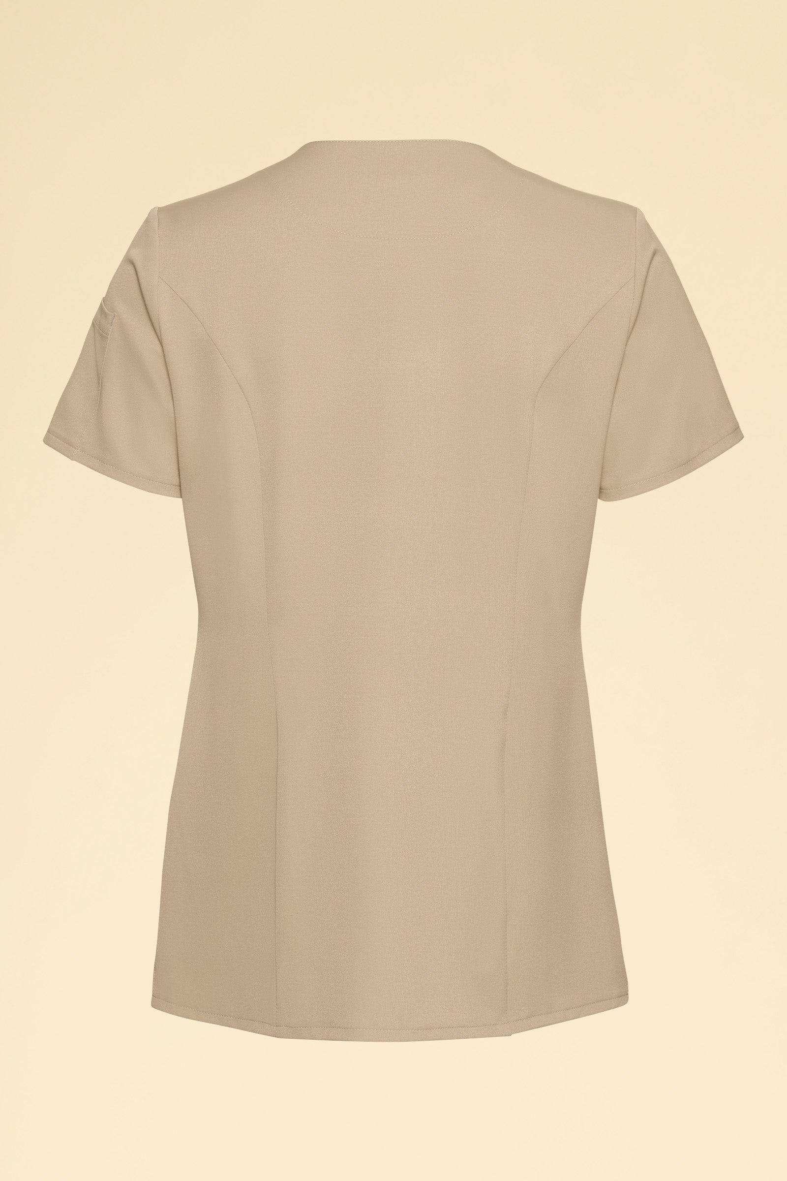 KAERE tuniek dames - drukknoopsluiting zand, Achterzijde view 