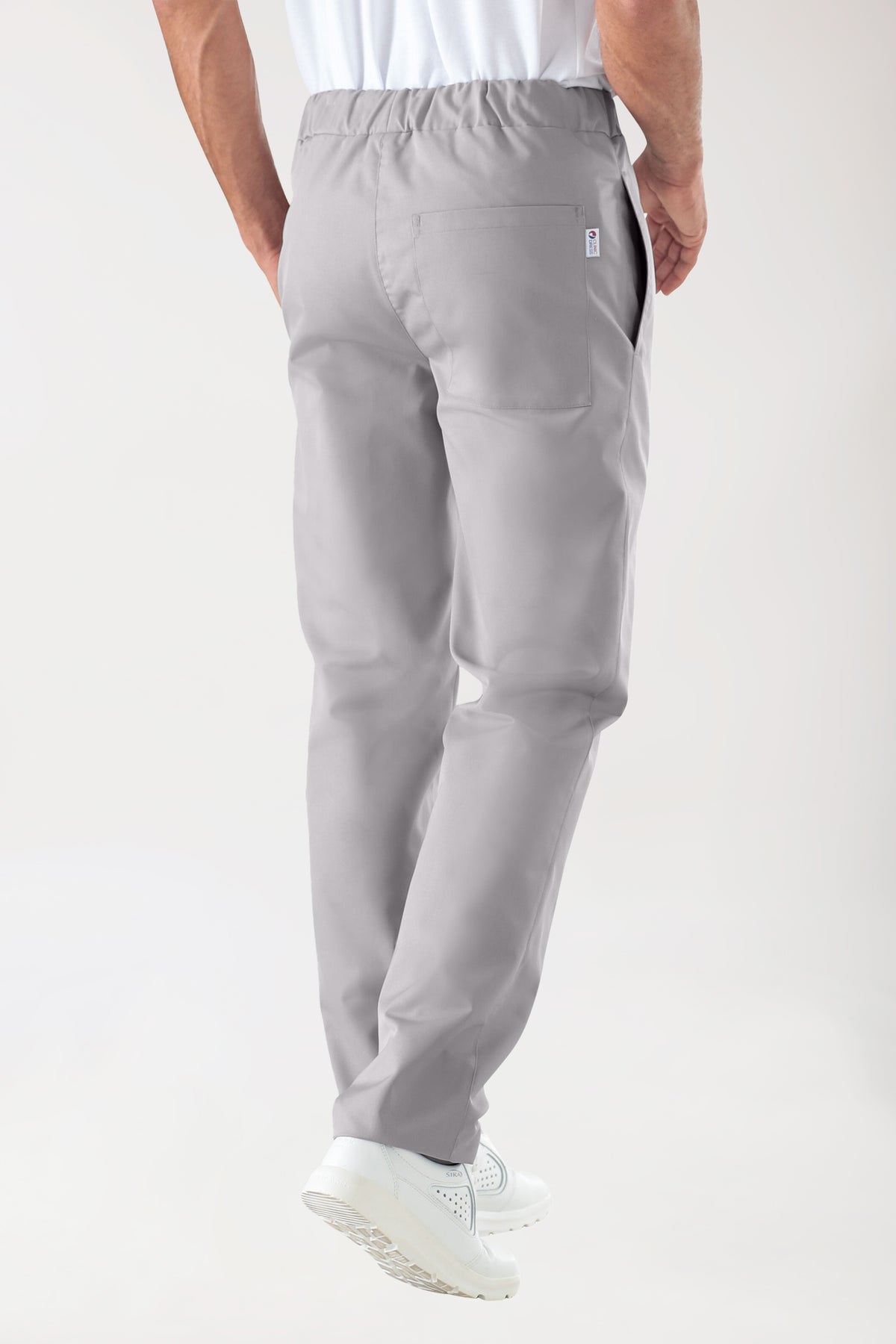 JUST STRONG broek uniseks-zijzakken-elastische boord grijs, Achterzijde view 