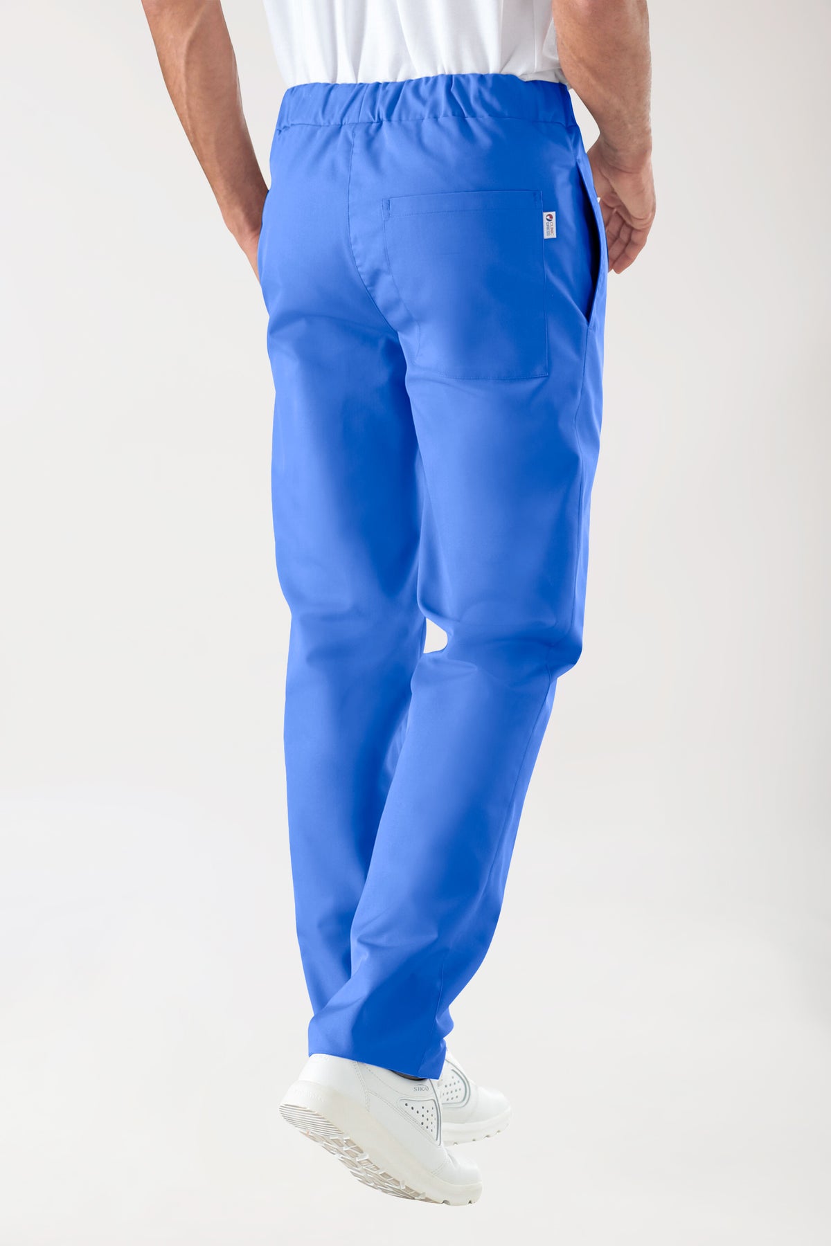 JUST STRONG broek uniseks - elastische boord koningsblauw, Achterzijde view 