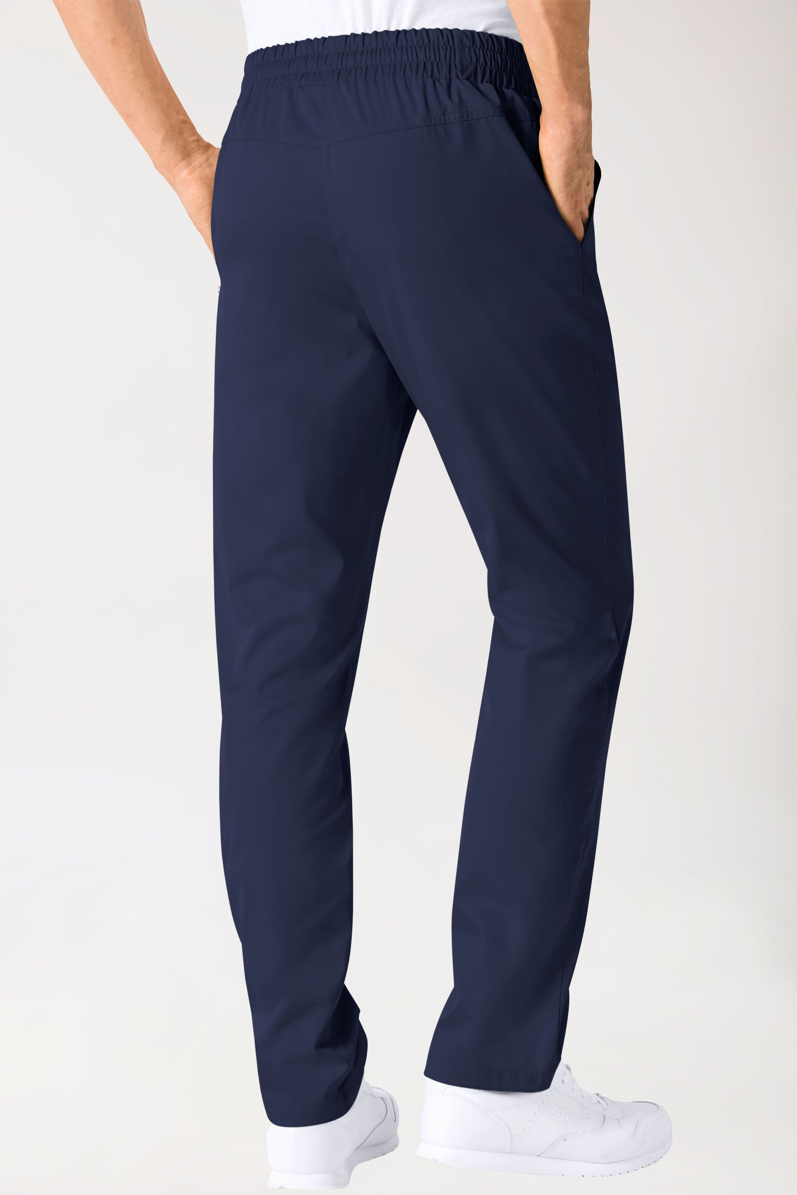 broek uniseks - hoge boord navy, Achterzijde view 