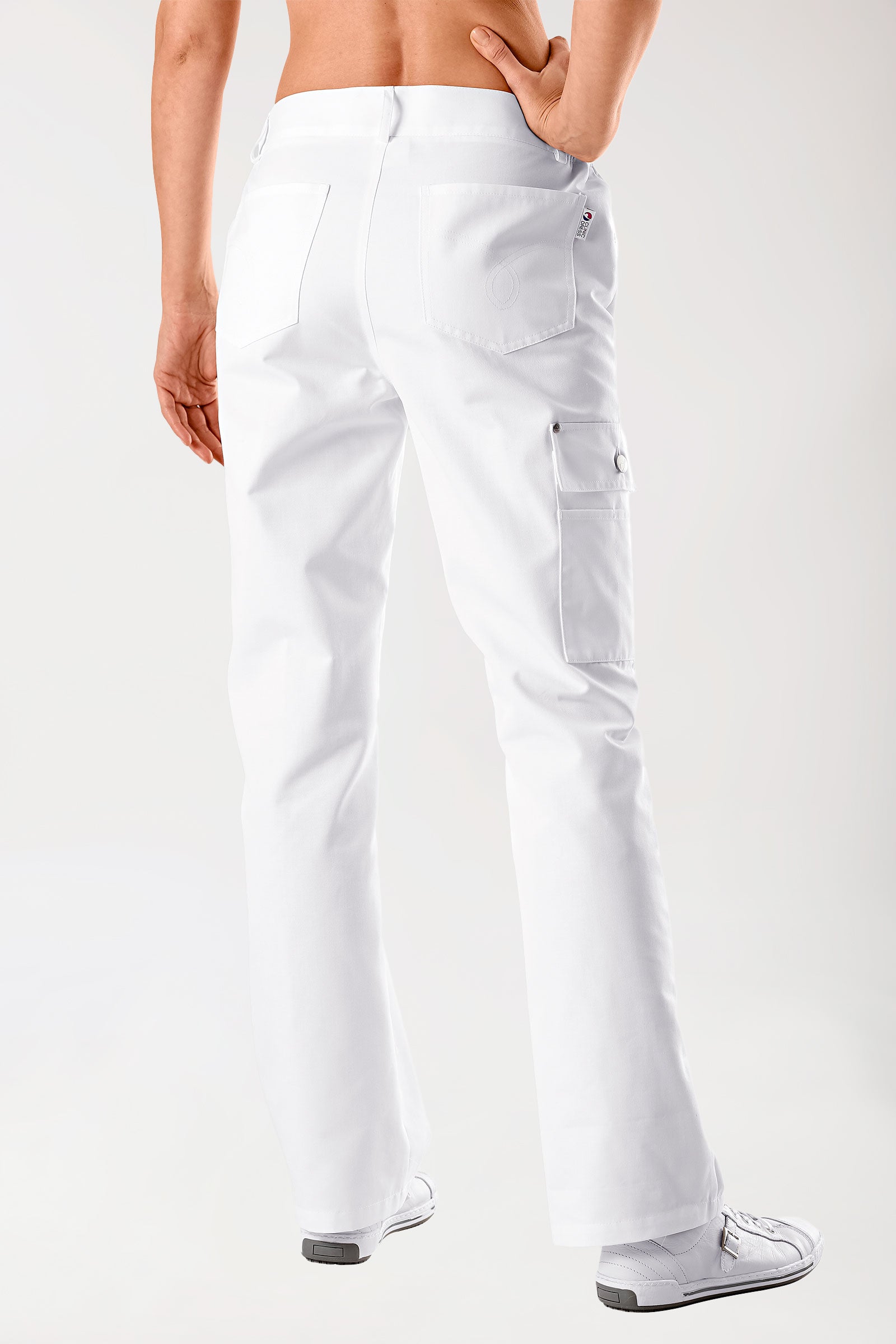 JUST STRONG broek unisex - deels elastische boord wit