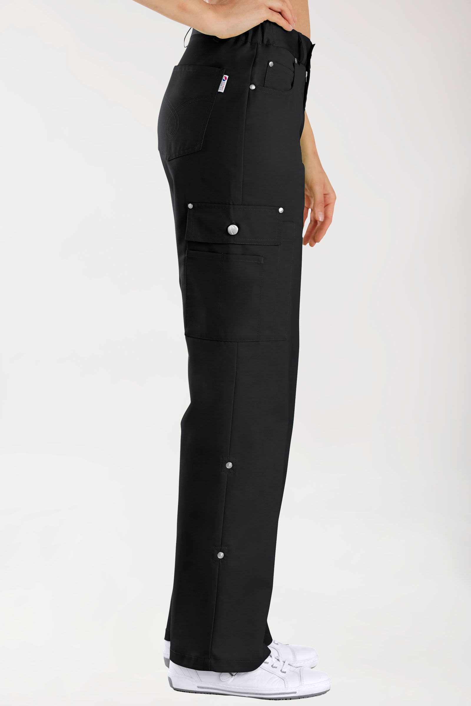 JUST STRONG broek unisex - deels elastische boord zwart, Achterzijde view 