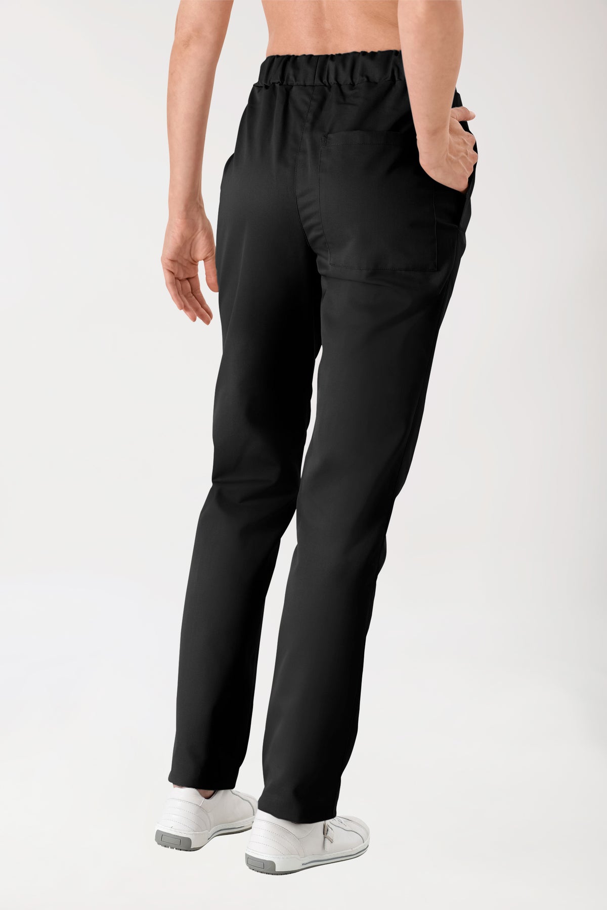 JUST STRONG broek uniseks - elastische boord zwart, Achterzijde view 