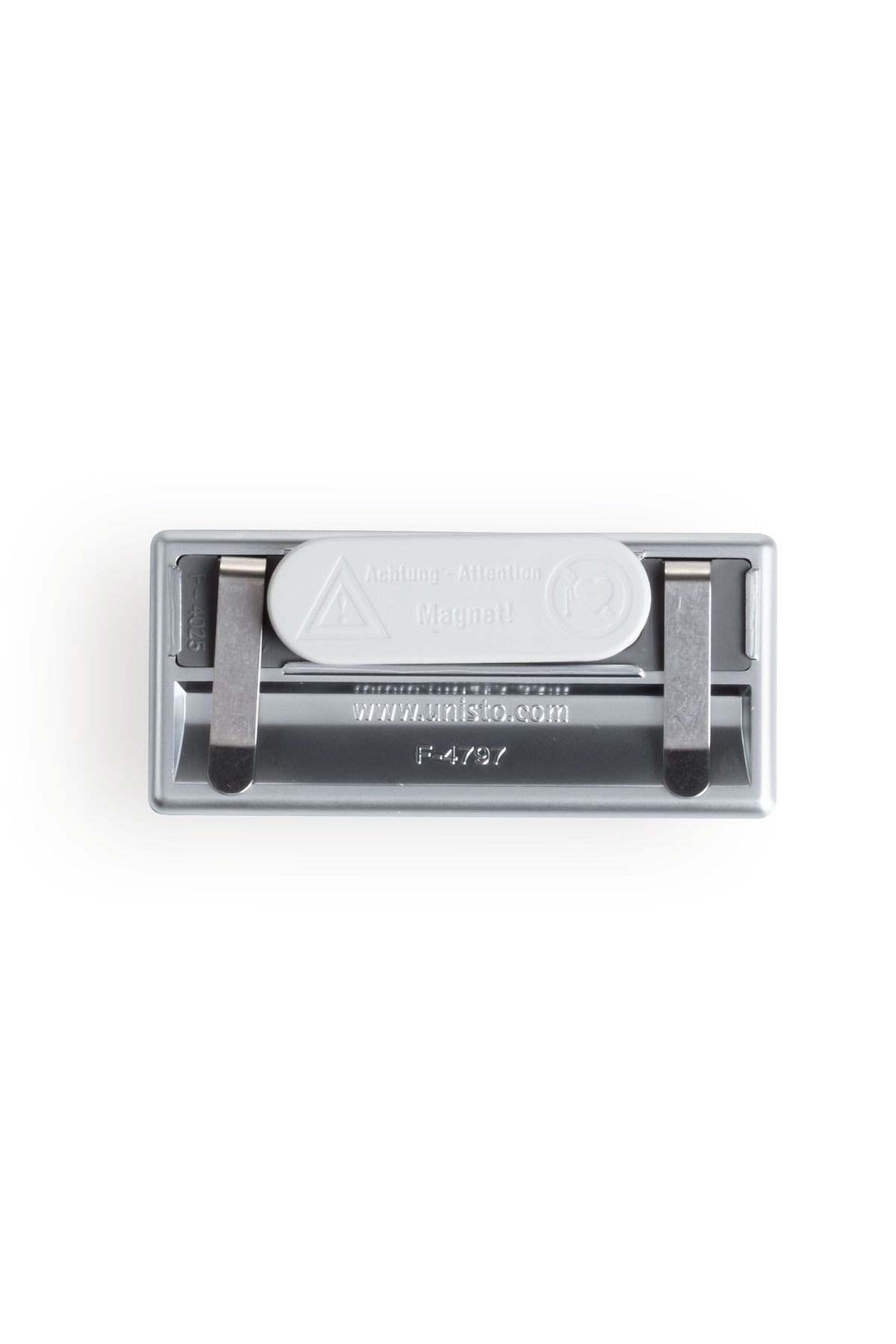 magnetische naamplaatjes zilver metallic 7x3 cm, Achterzijde view 