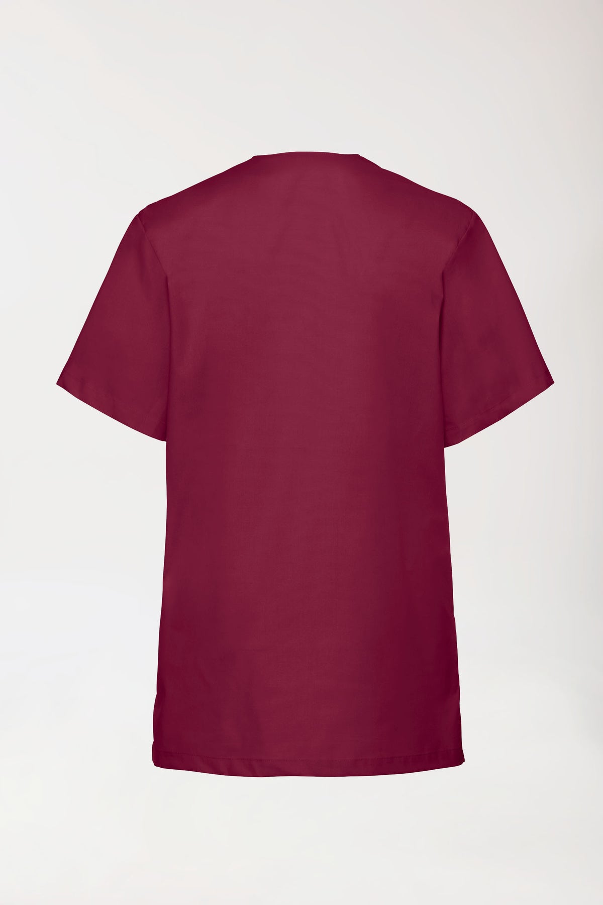 Stretch oversteektuniek unisex - V-hals bordeaux, Achterzijde view 