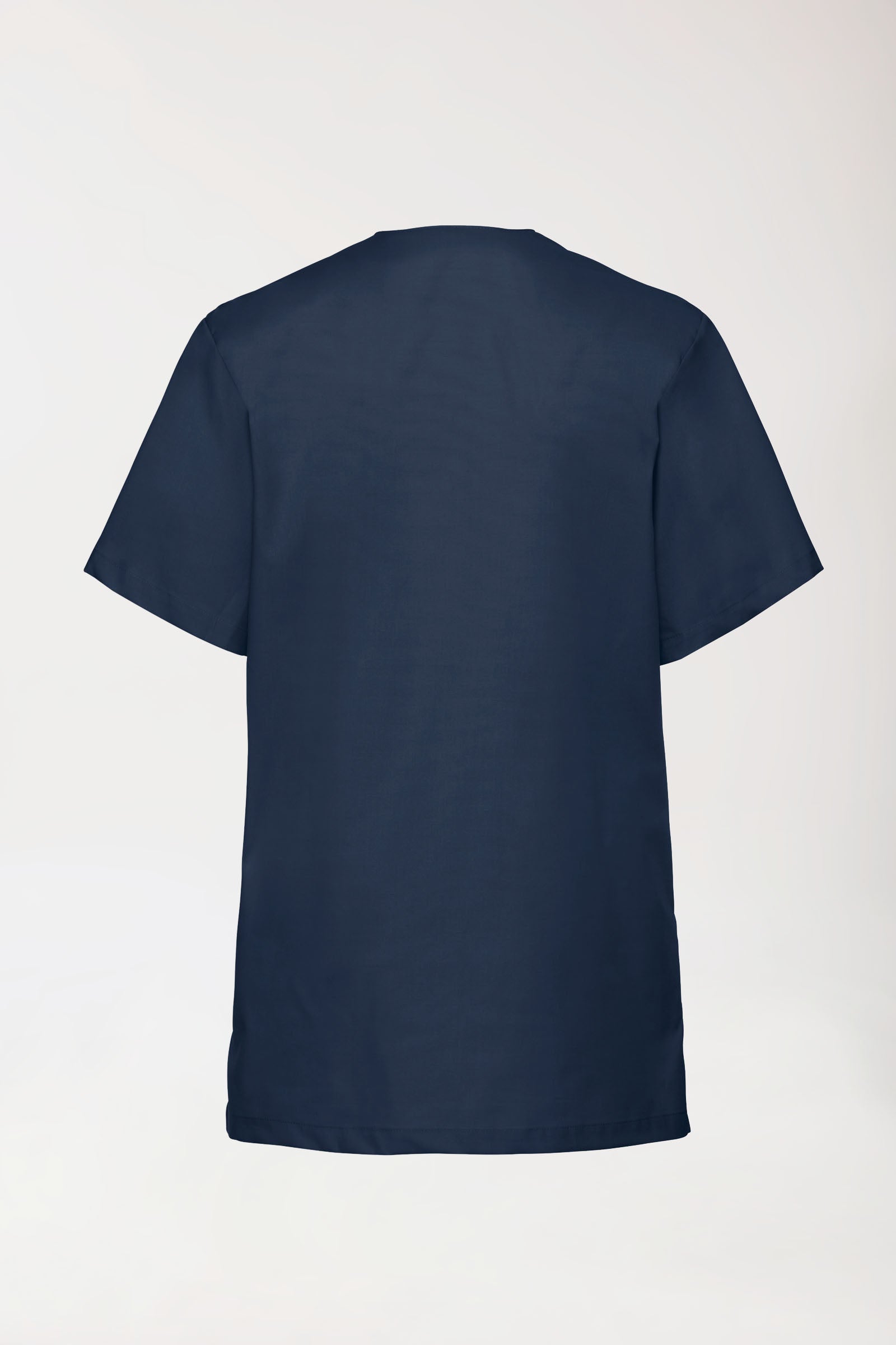 Stretch oversteektuniek unisex - V-hals navy, Achterzijde view 