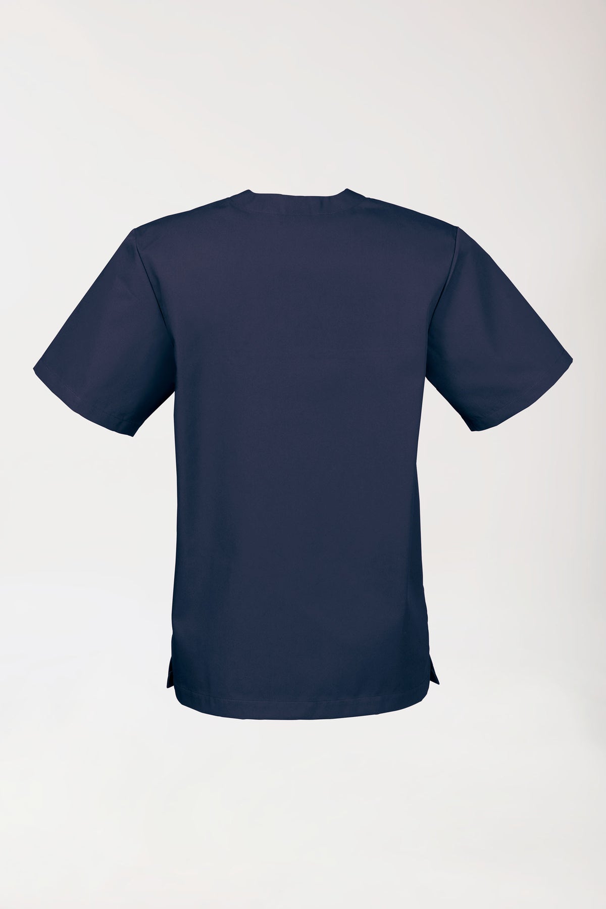 Stretch oversteektuniek heren - V-hals navy, Achterzijde view 