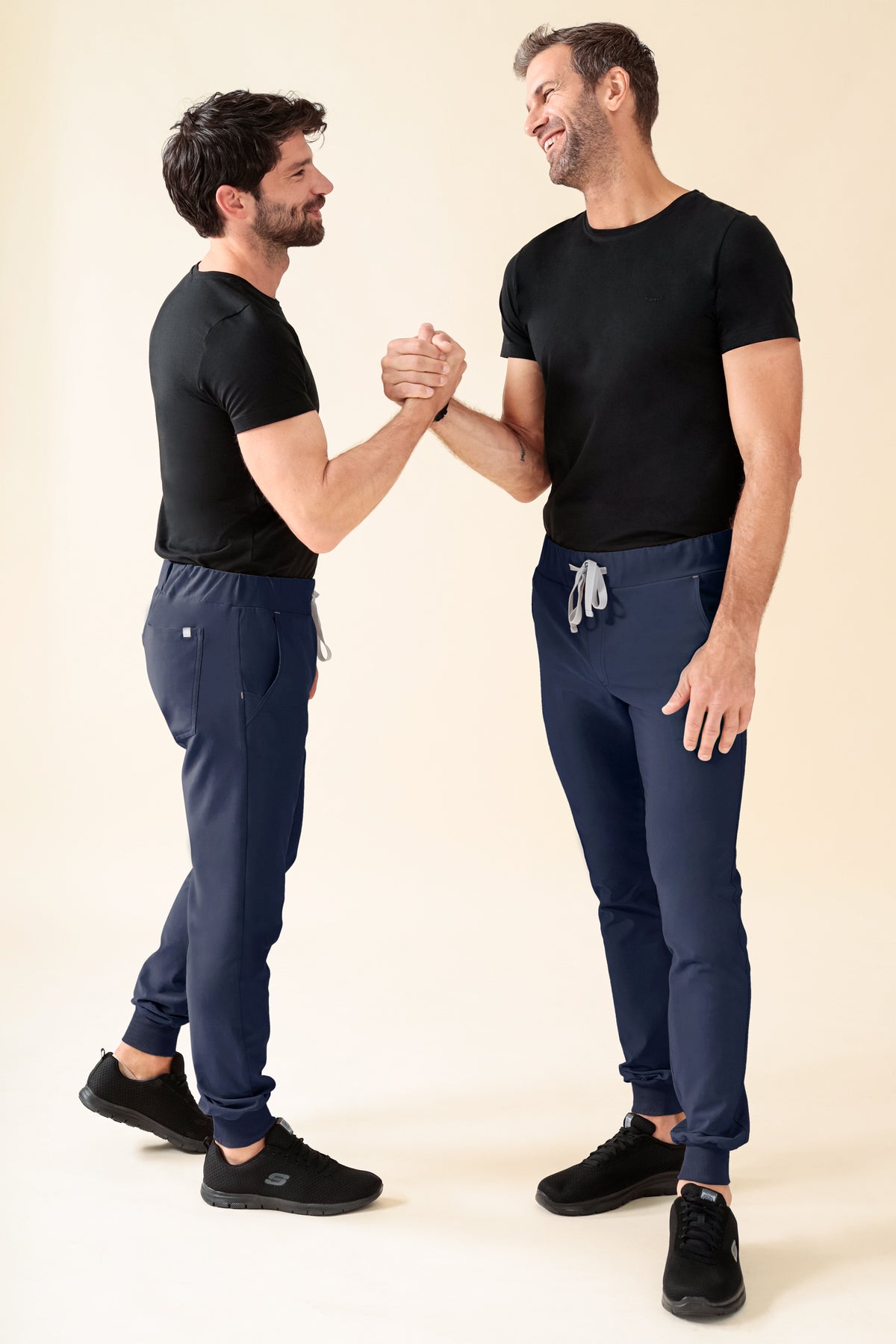 KAERE broek heren - zoom met elastische boord korte maat zonder beenzak navy