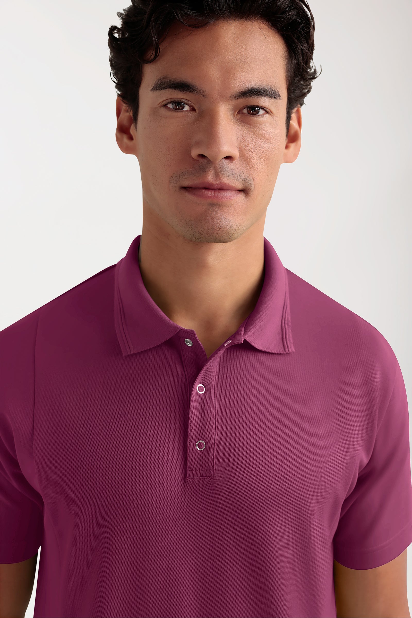 COMFY FLEX Stretch oversteektuniek heren - polokraag berry