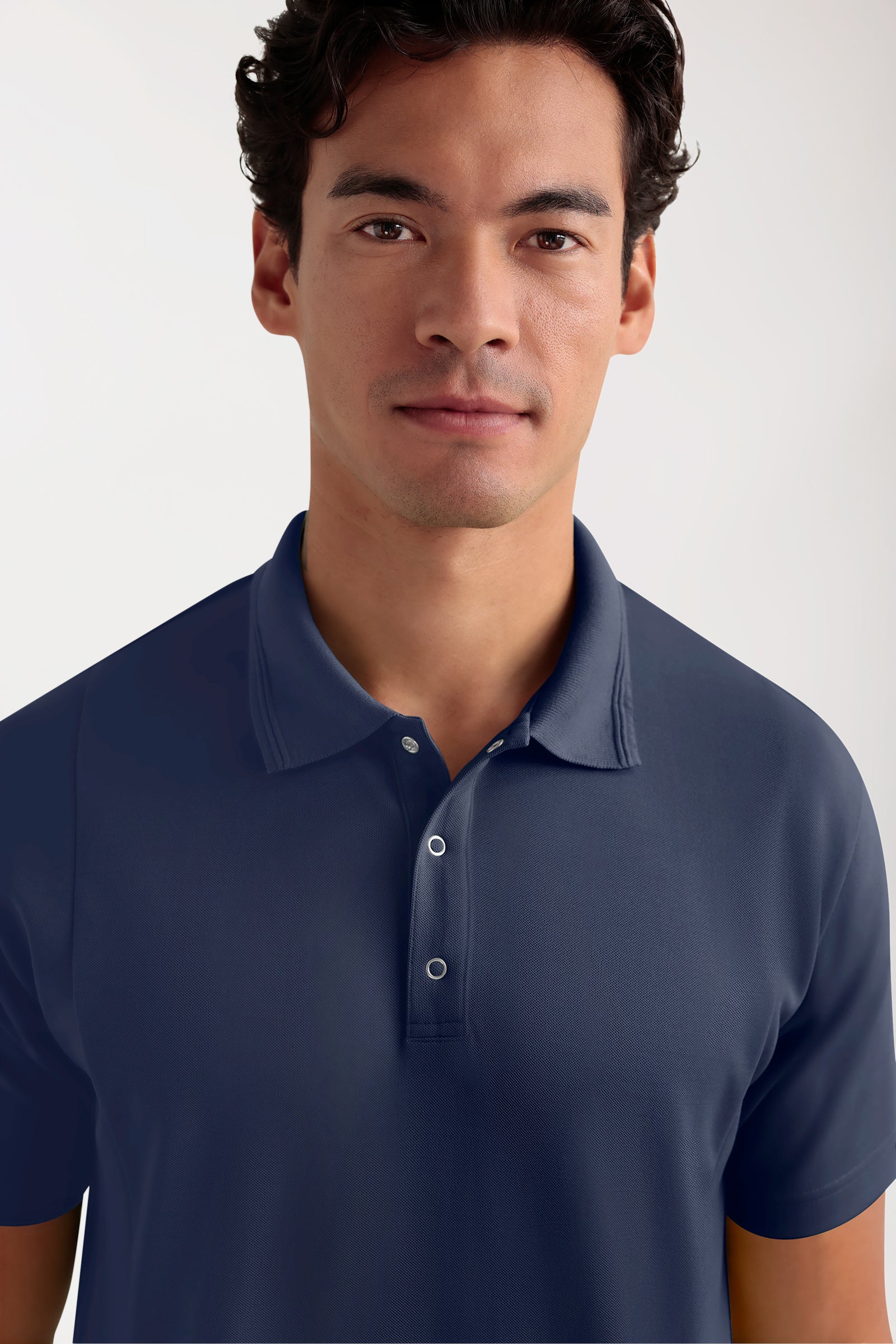 COMFY FLEX Stretch oversteektuniek heren - polokraag navy