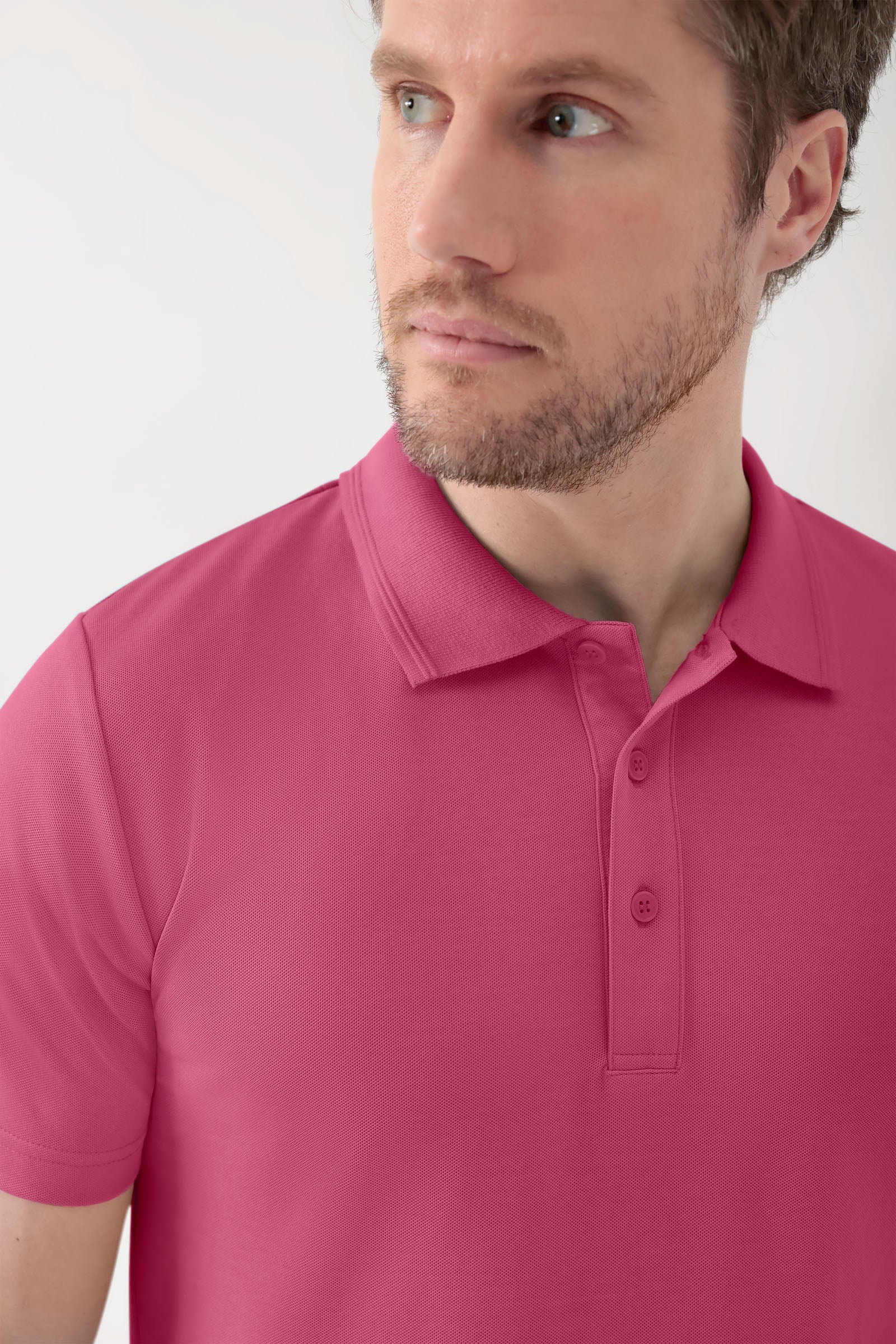 COMFY FLEX stretch shirt heren - polokraag oud rose