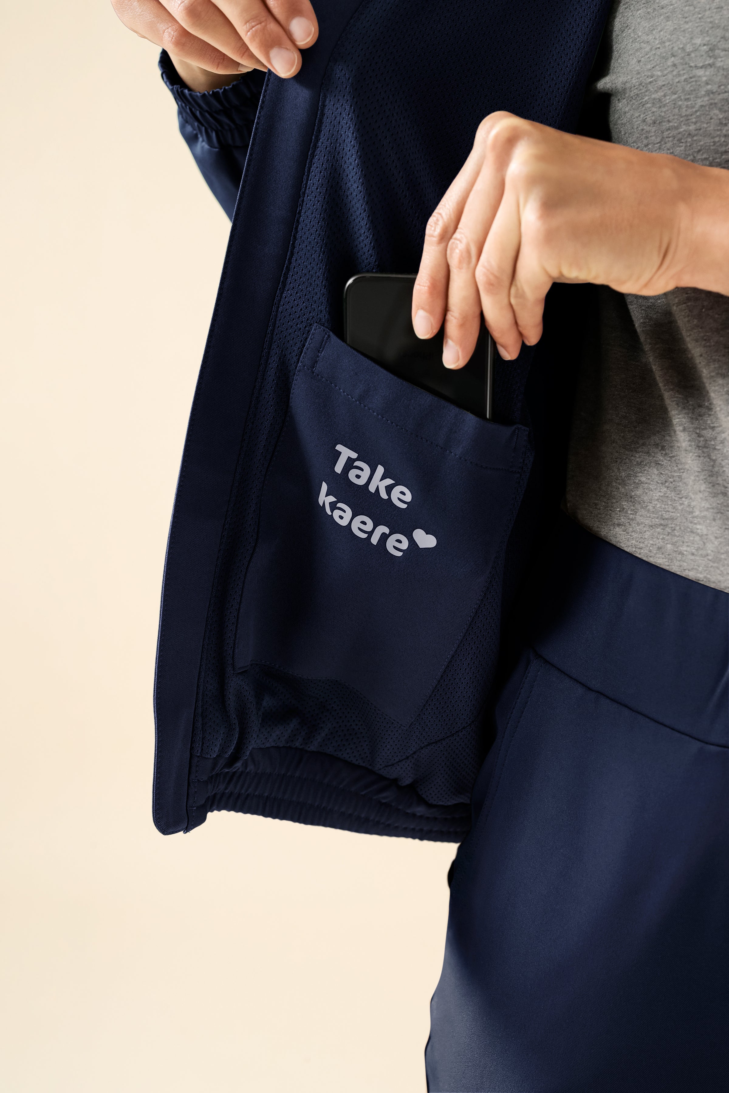 KAERE blouson dames - met elastische manchetten navy