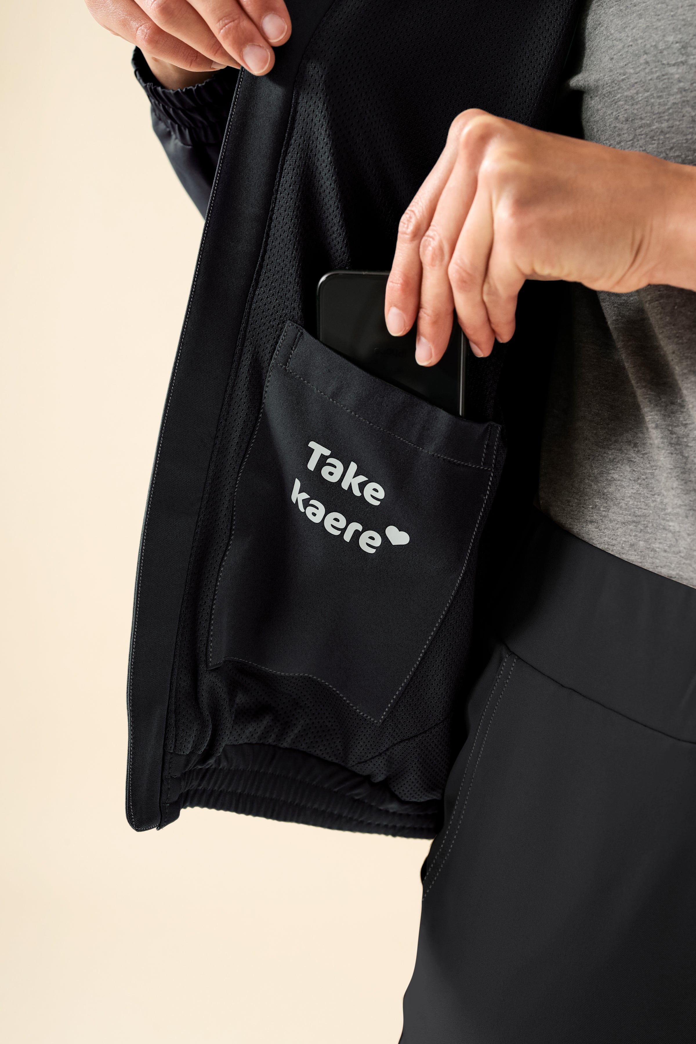 KAERE blouson dames - met elastische manchetten zwart
