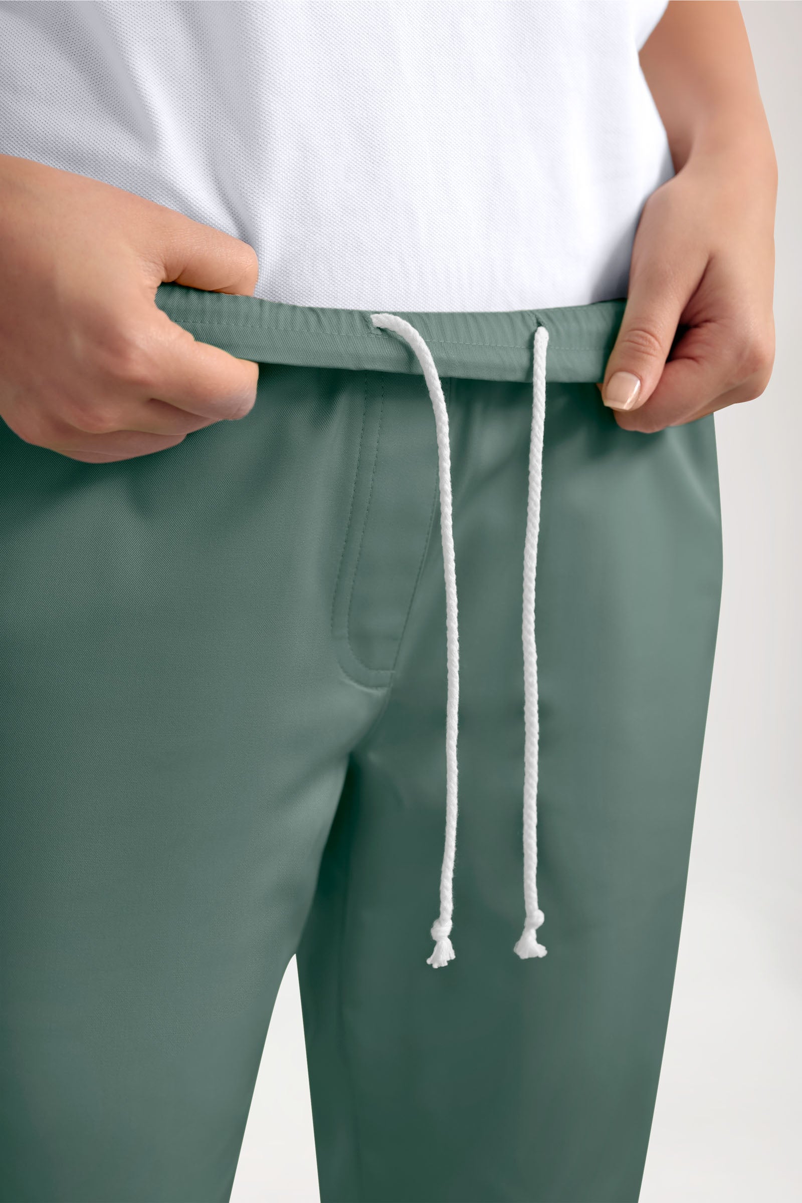 GREEN Stretch broek dames - joggingbroek style donkergroen