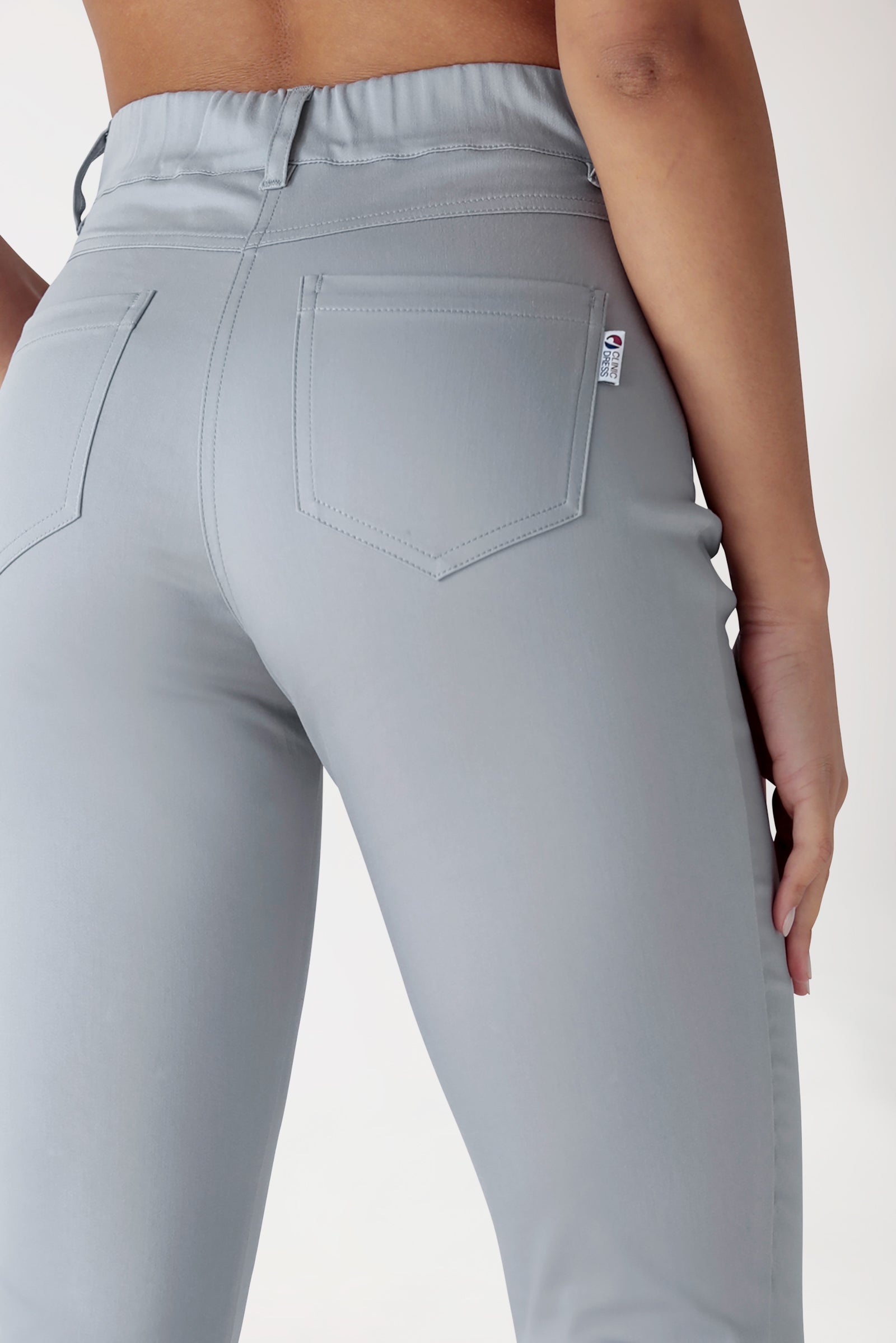 COMFY FLEX 5-pocket broek dames - slanke pijp grijs