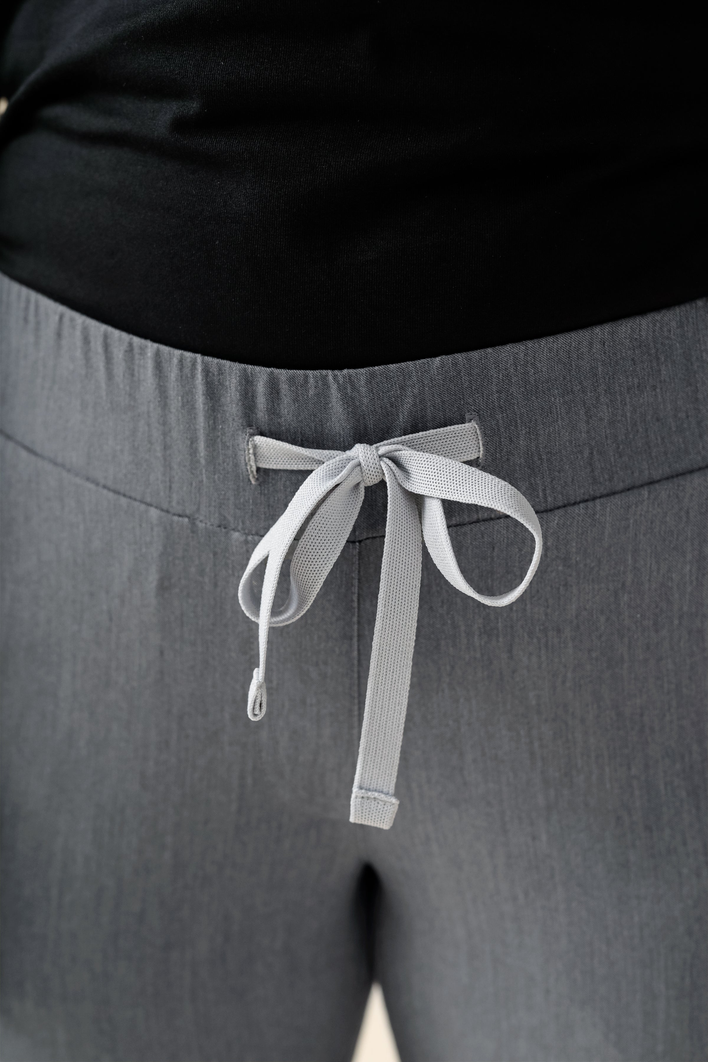 KAERE broek dames - zoom met elastische boord korte maat zonder beenzak grijs melange