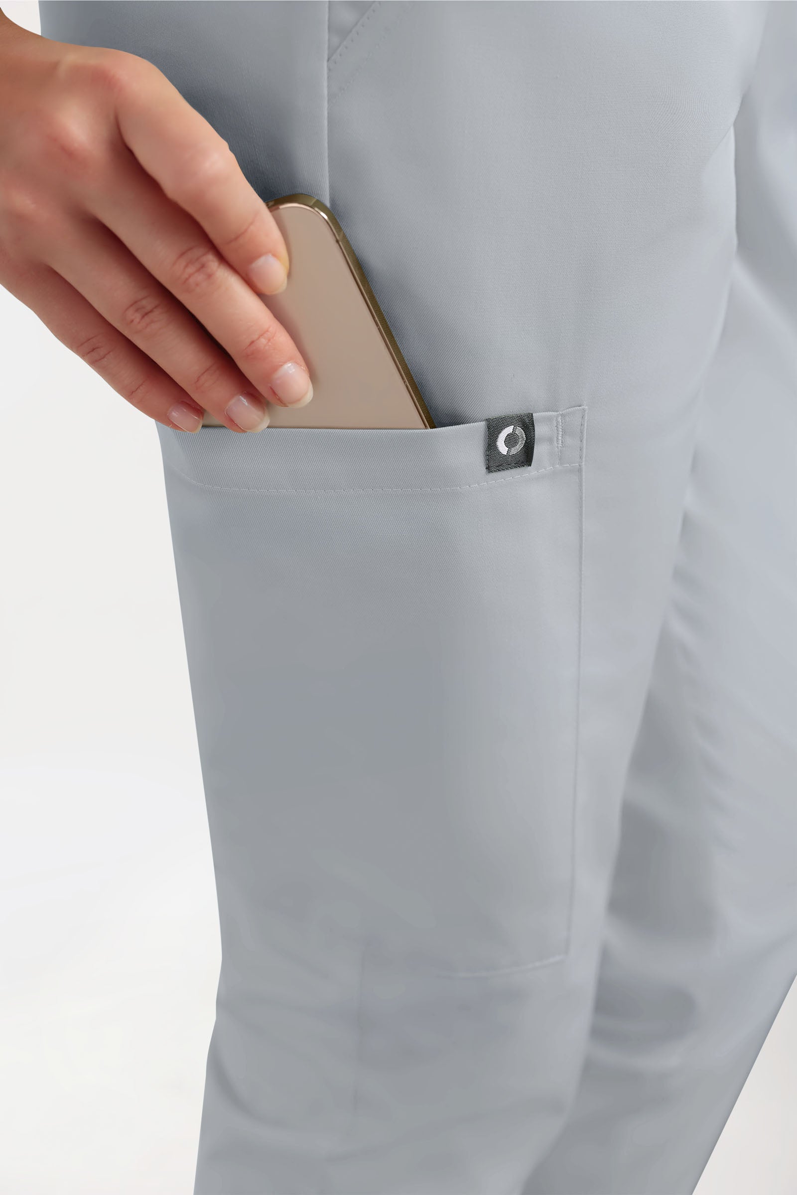 GREEN Stretch broek dames - joggingbroek style parelgrijs