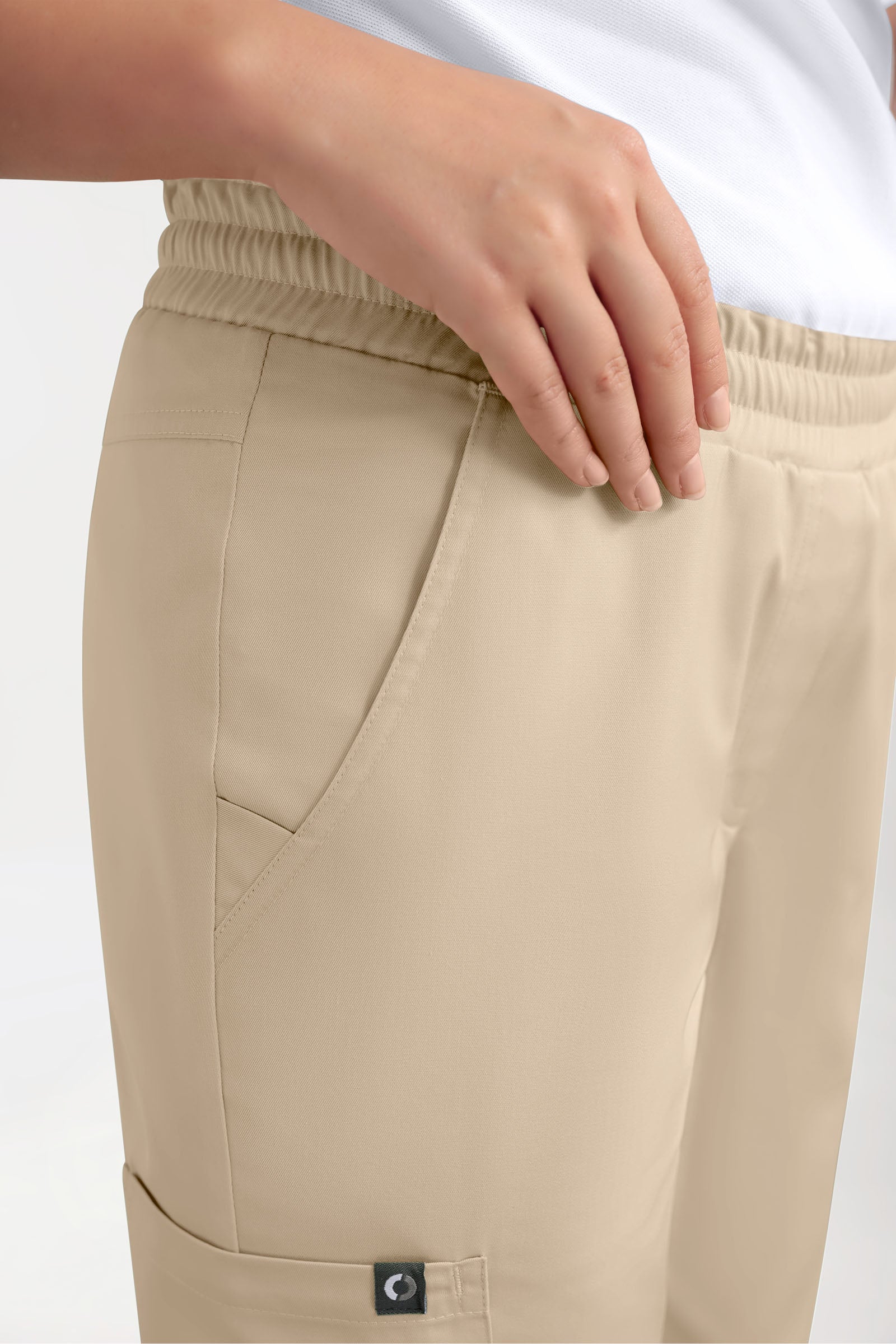 GREEN Stretch broek dames - joggingbroek style zand
