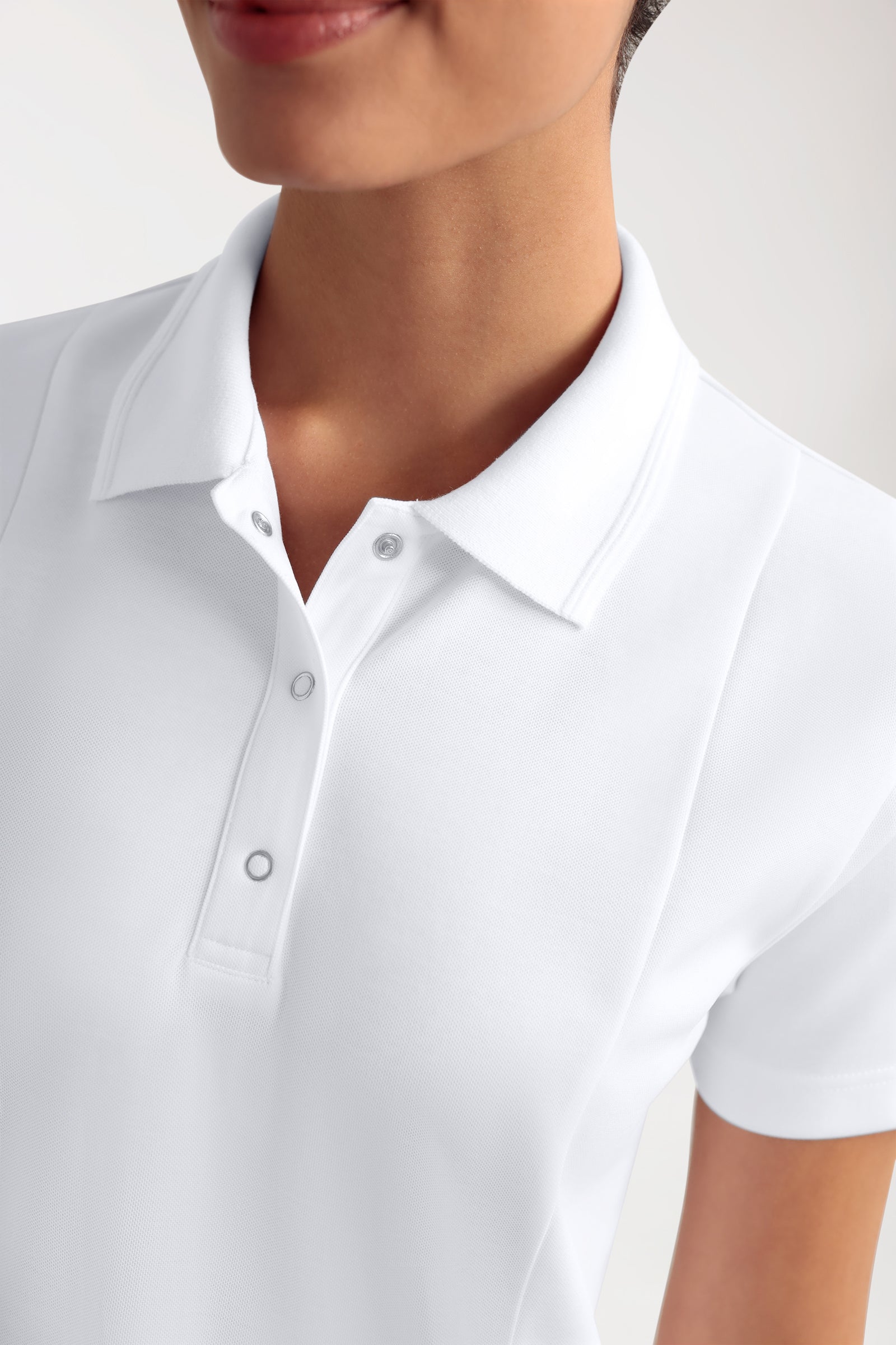COMFY FLEX Stretch oversteektuniek dames - polokraag wit