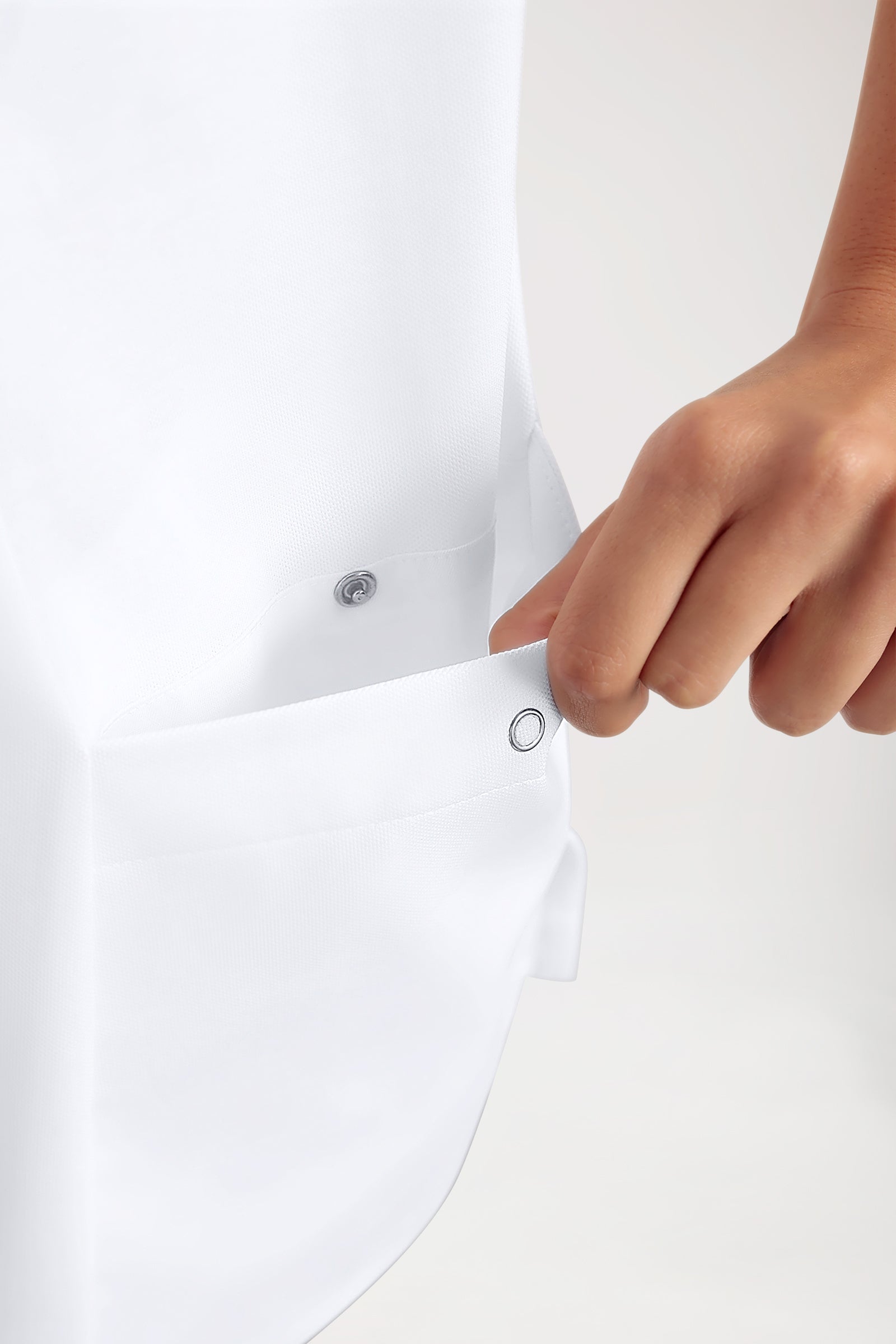 COMFY FLEX Stretch oversteektuniek dames - polokraag wit