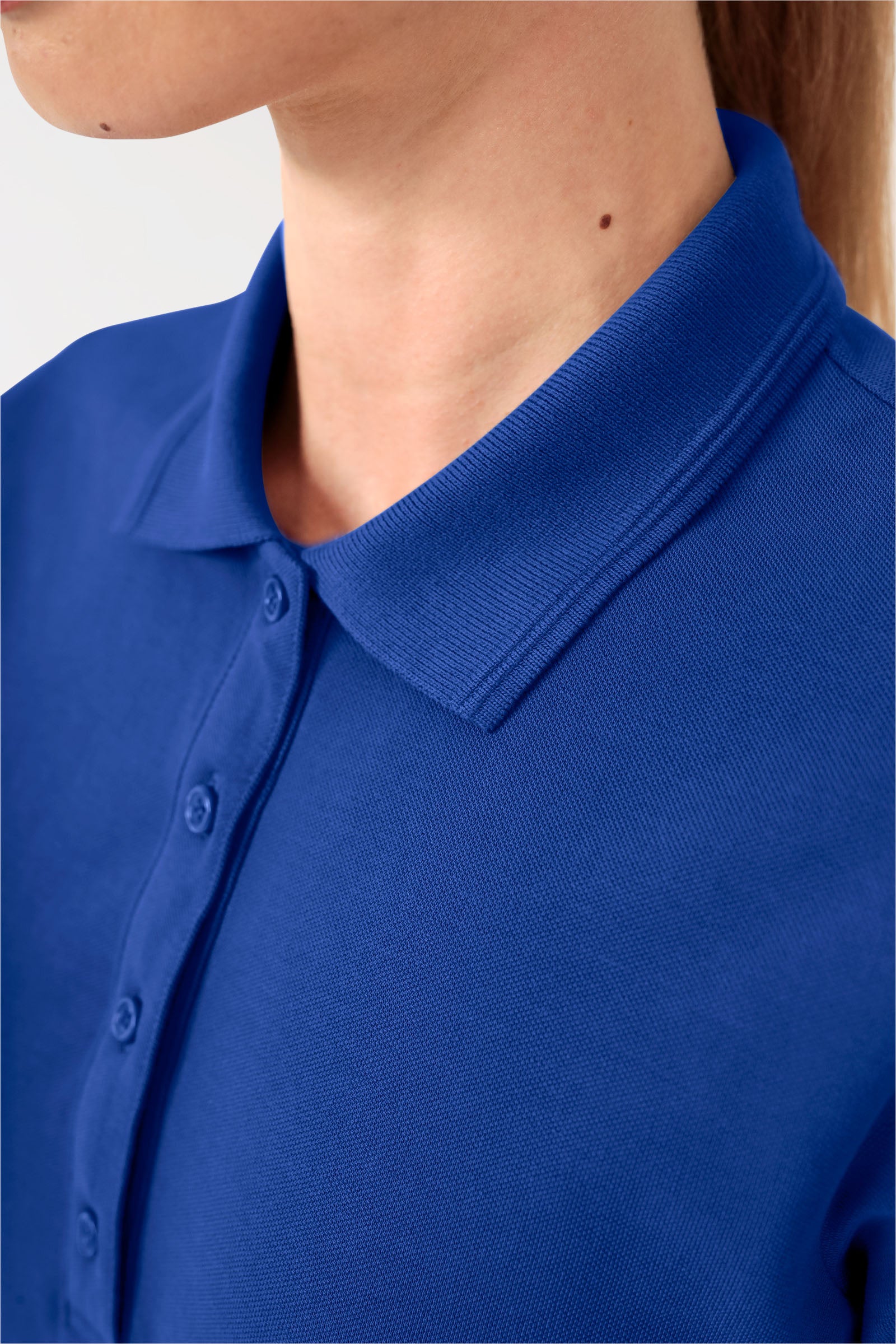 COMFY FLEX stretch shirt dames - polokraag koingsblauw