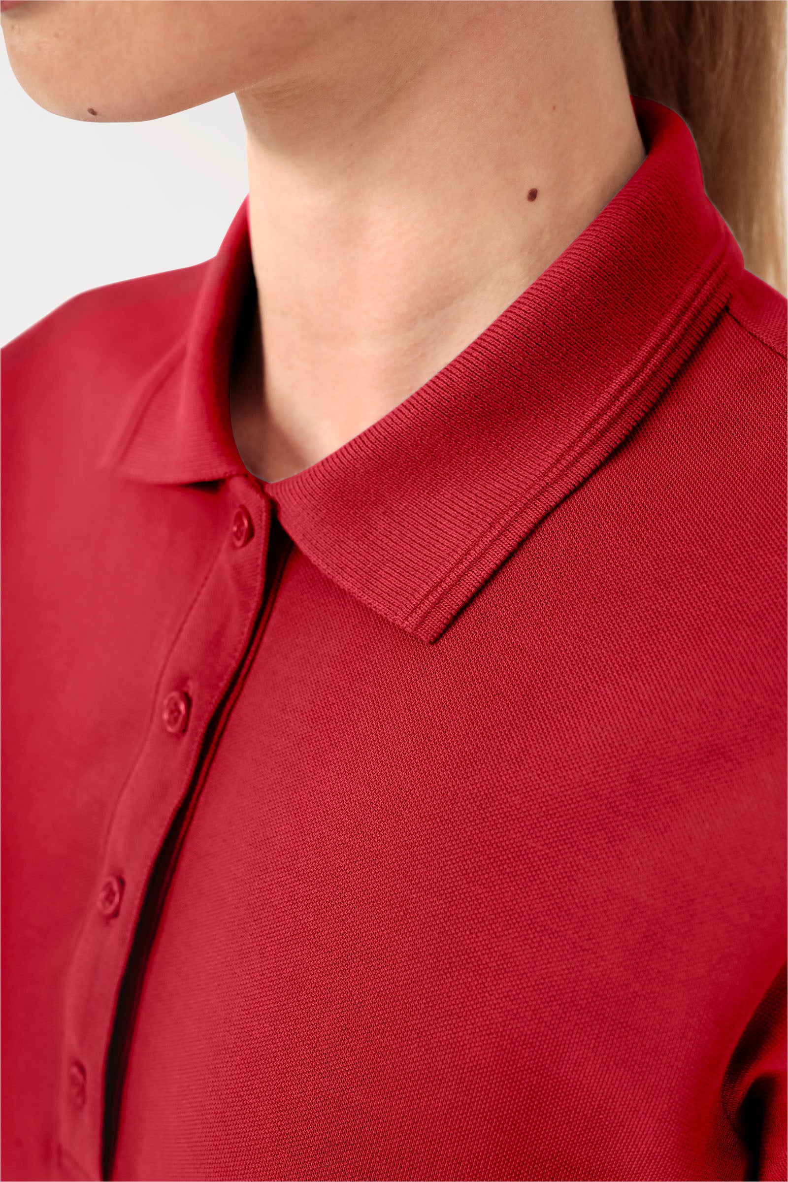 COMFY FLEX stretch shirt dames - polokraag rood