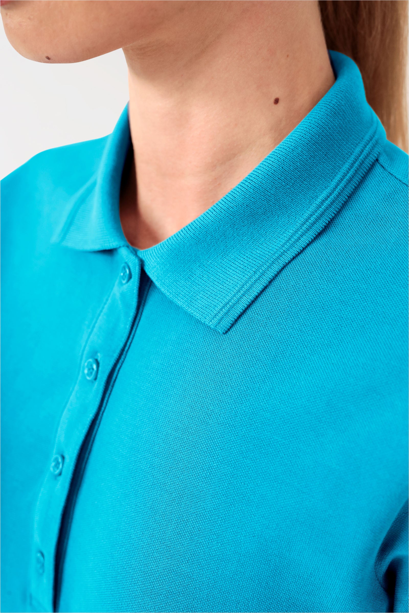 COMFY FLEX stretch shirt dames - polokraag turquoise