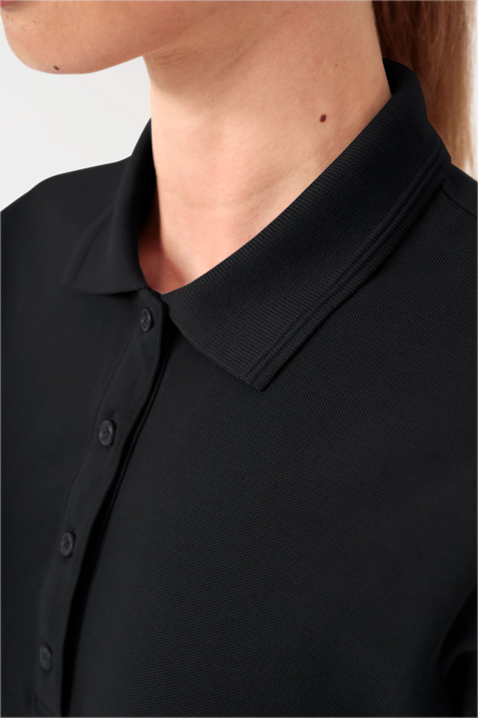 COMFY FLEX stretch shirt dames - polokraag zwart