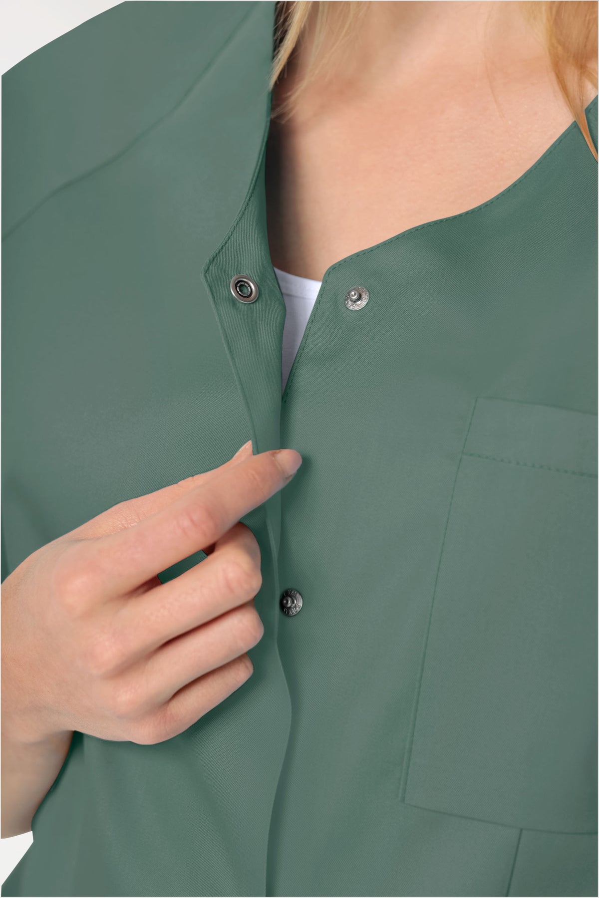 CORE tuniek dames - doorknoopsluiting donkergroen