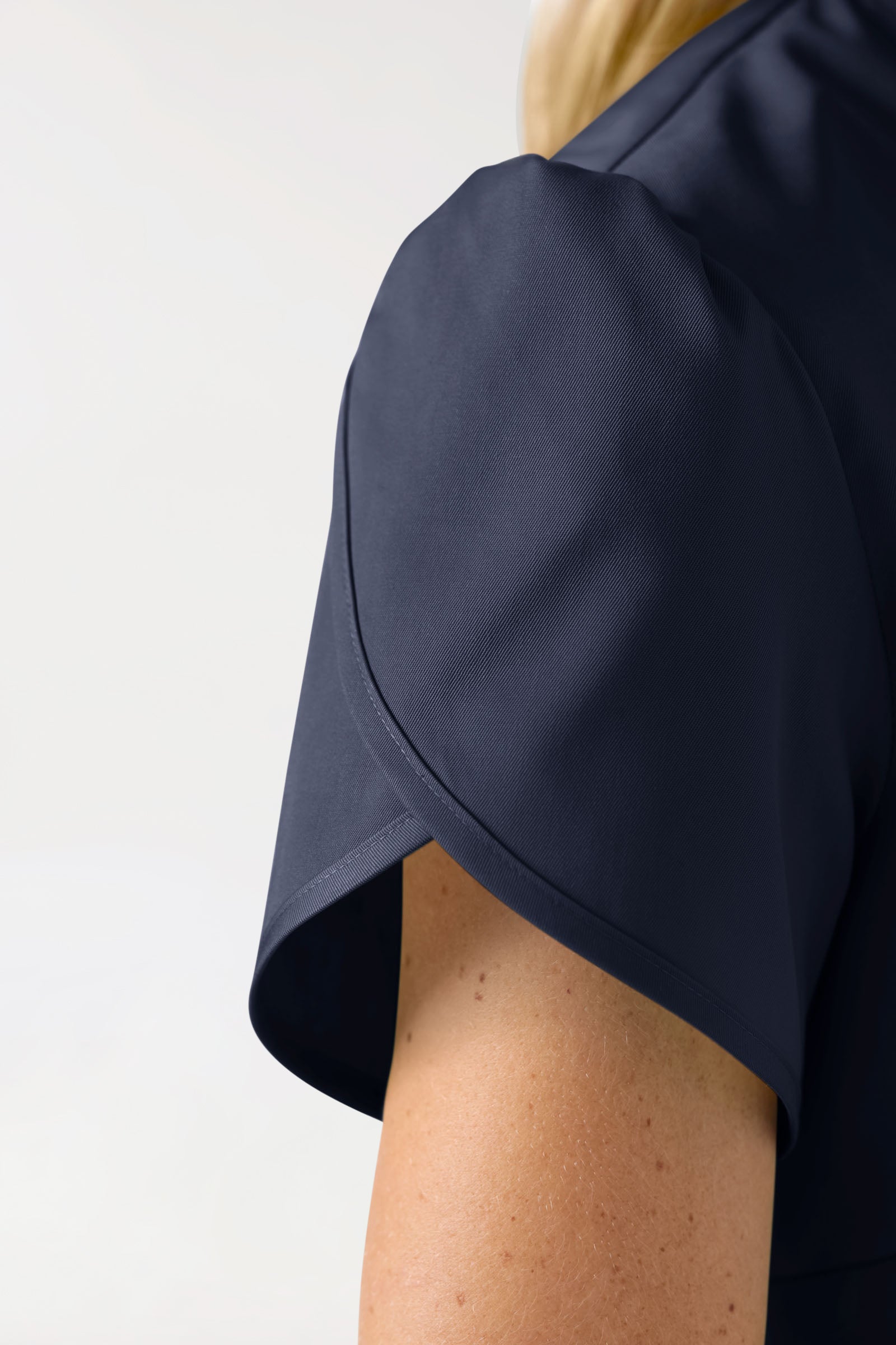 Beauty tuniek dames - met pofmouw navy