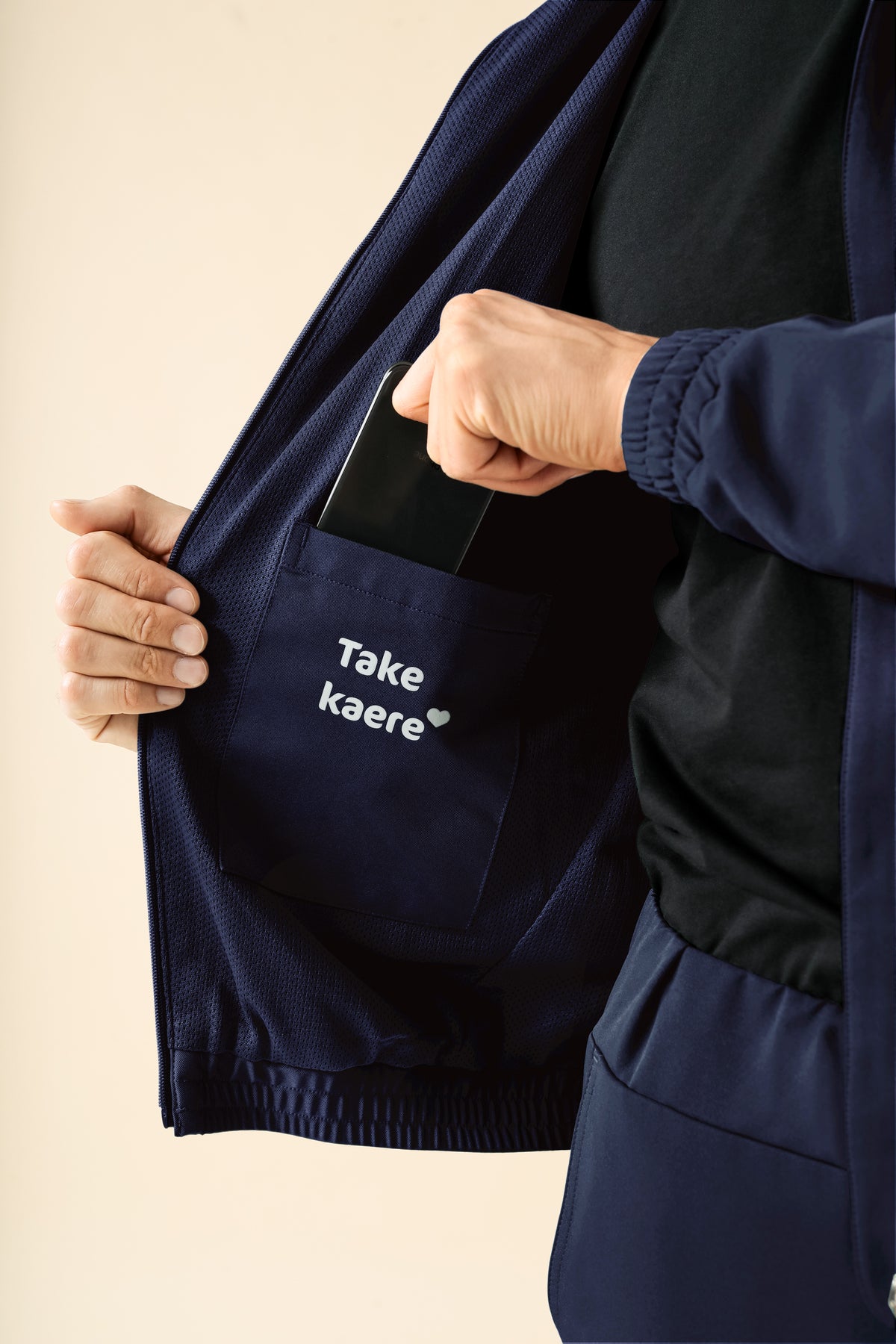 KAERE blouson heren - met elastische manchetten navy