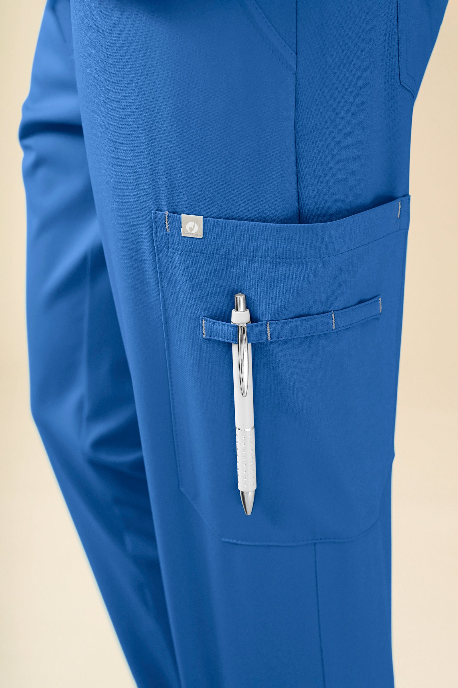 KAERE broek heren - zoom met elastische boord en beenzak blauw