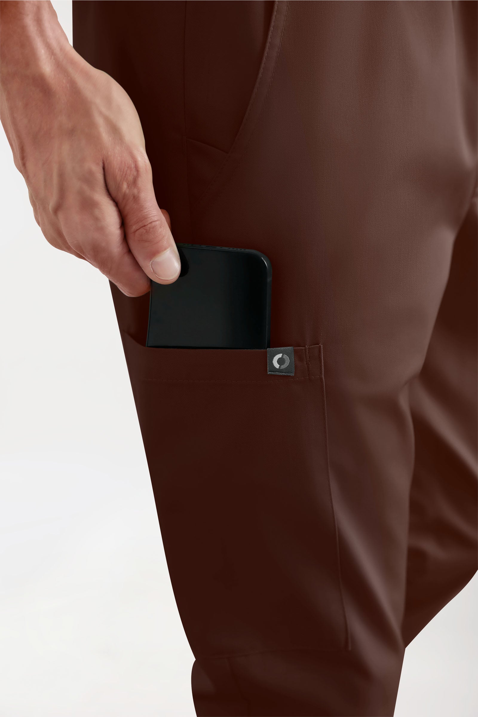 GREEN Stretch broek heren - joggingbroek style coffee