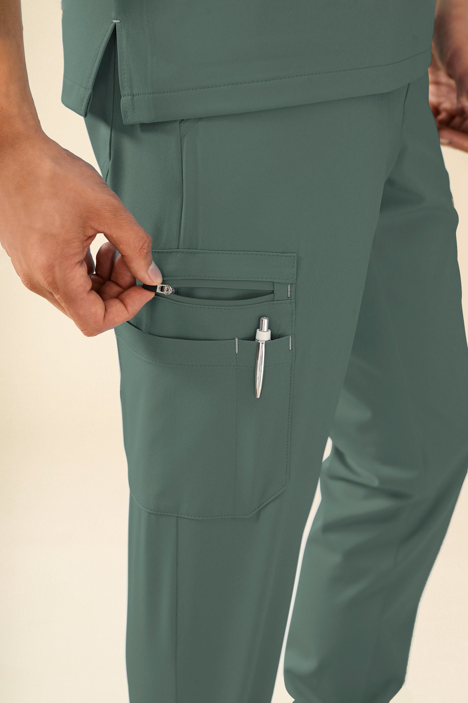 KAERE broek heren - met beenzak donkergroen