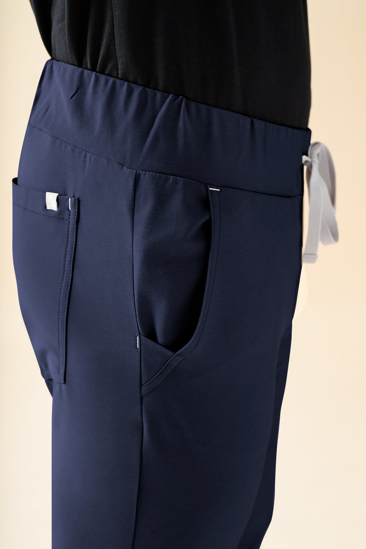 KAERE broek heren - zoom met elastische boord korte maat zonder beenzak navy