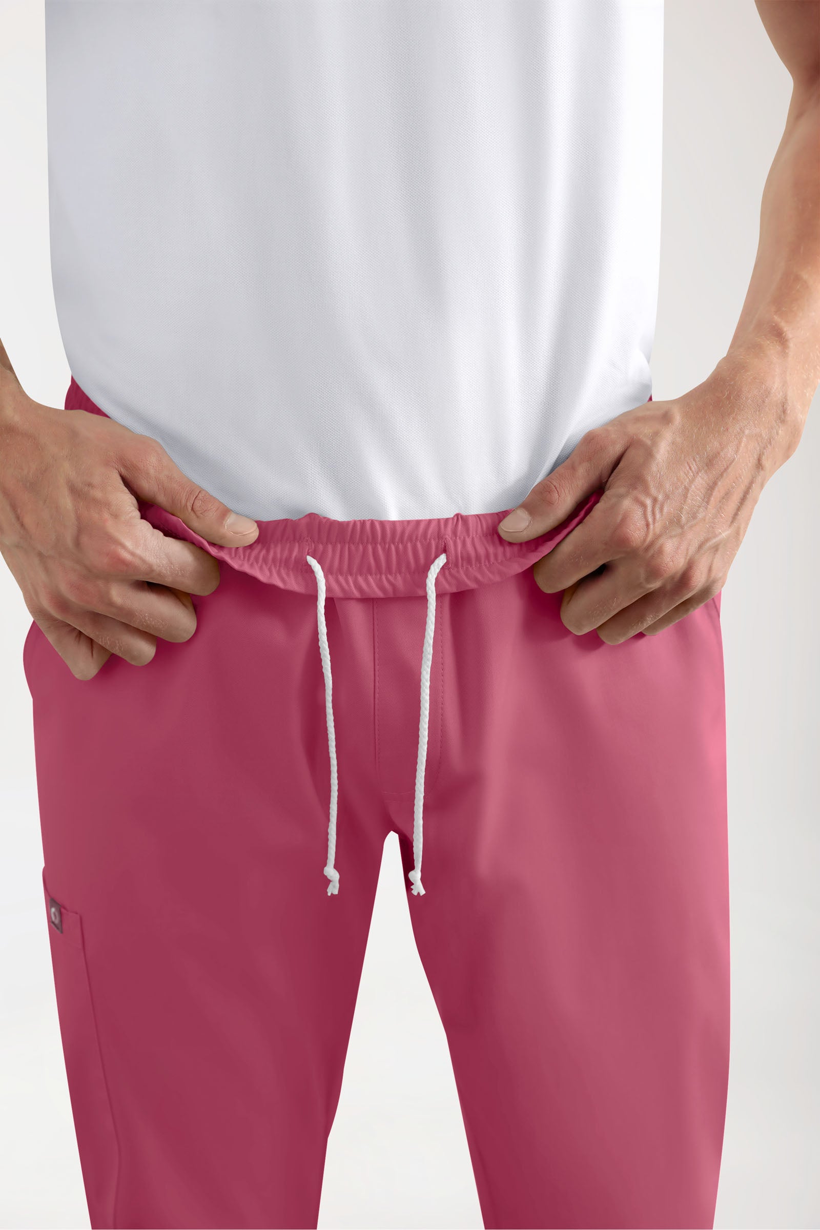GREEN Stretch broek heren - joggingbroek style oud rose