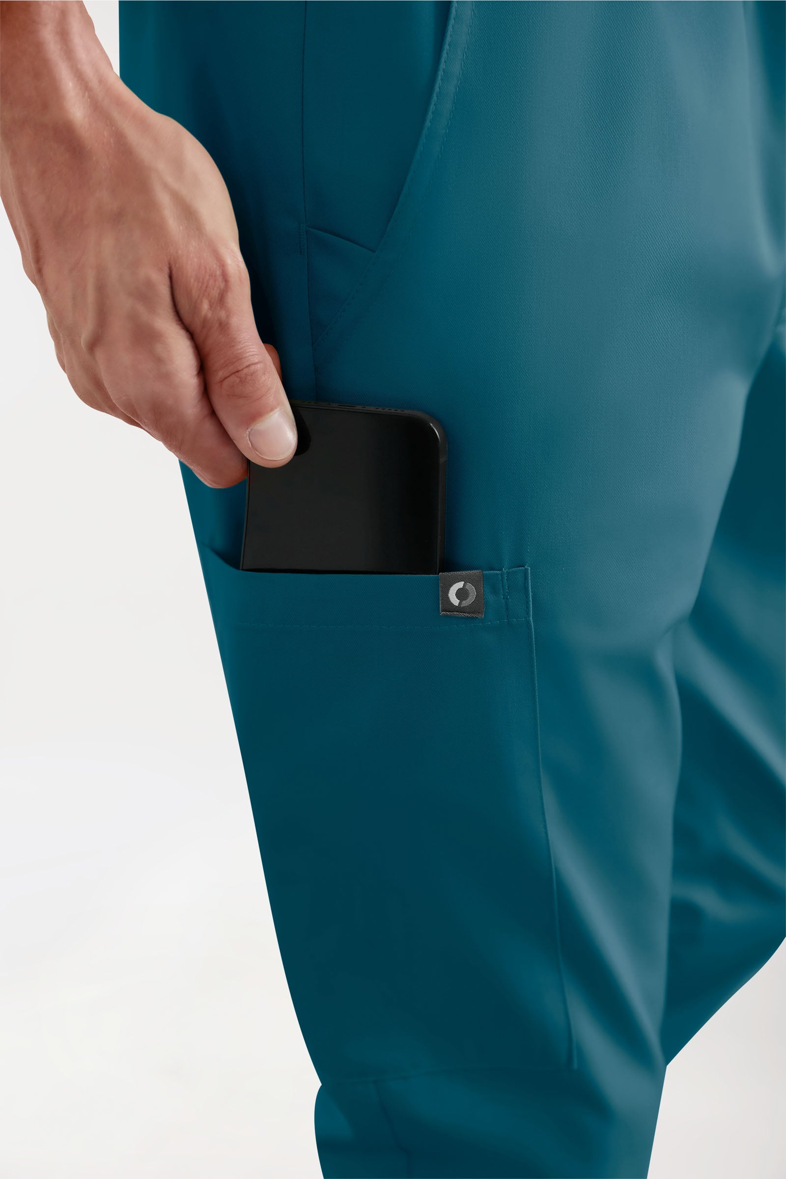 GREEN Stretch broek heren - joggingbroek style petrol