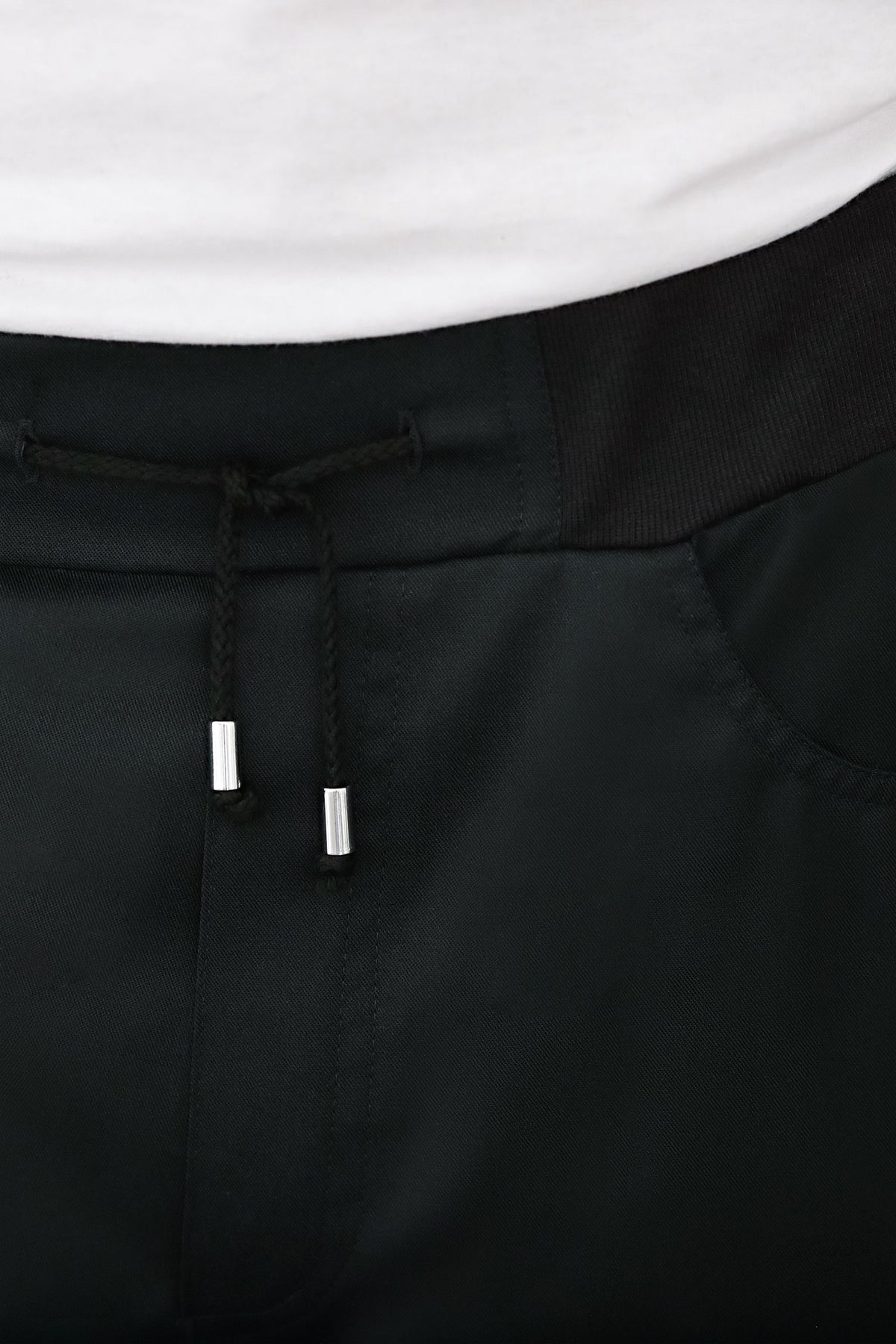 Herenbroek met gebreide tailleband zwart