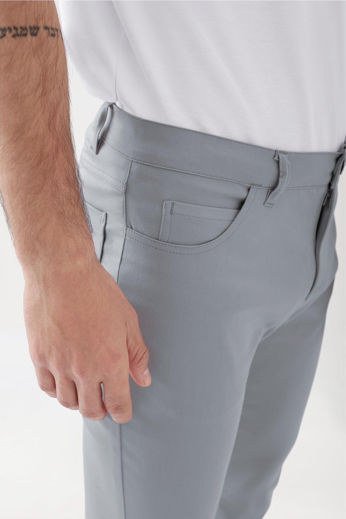 COMFY FLEX 5-pocket broek heren - rechte pijp grijs