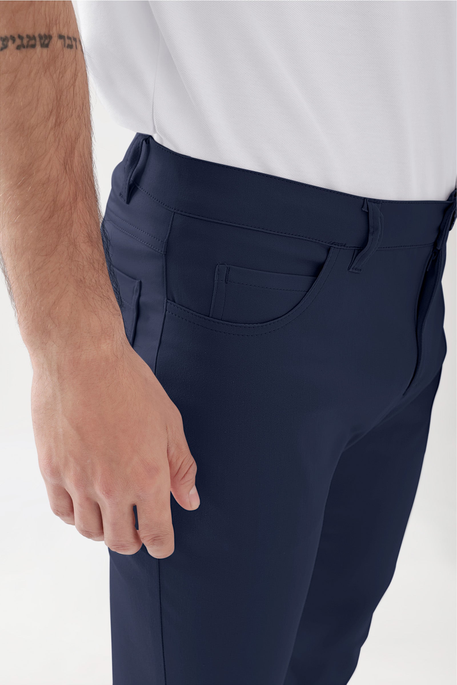 COMFY FLEX 5-pocket broek heren - rechte pijp navy