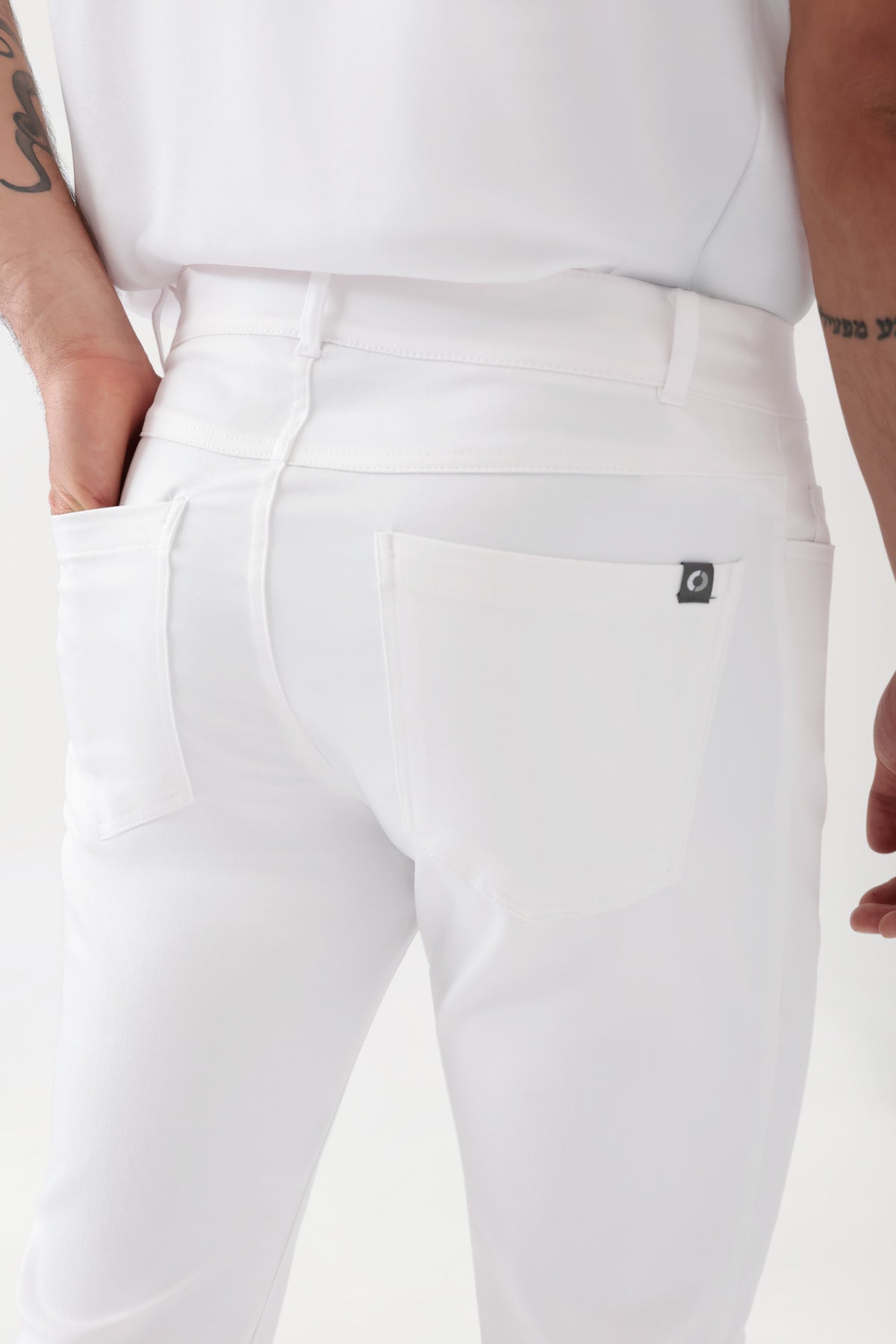 COMFY FLEX 5-pocket broek heren - rechte pijp wit
