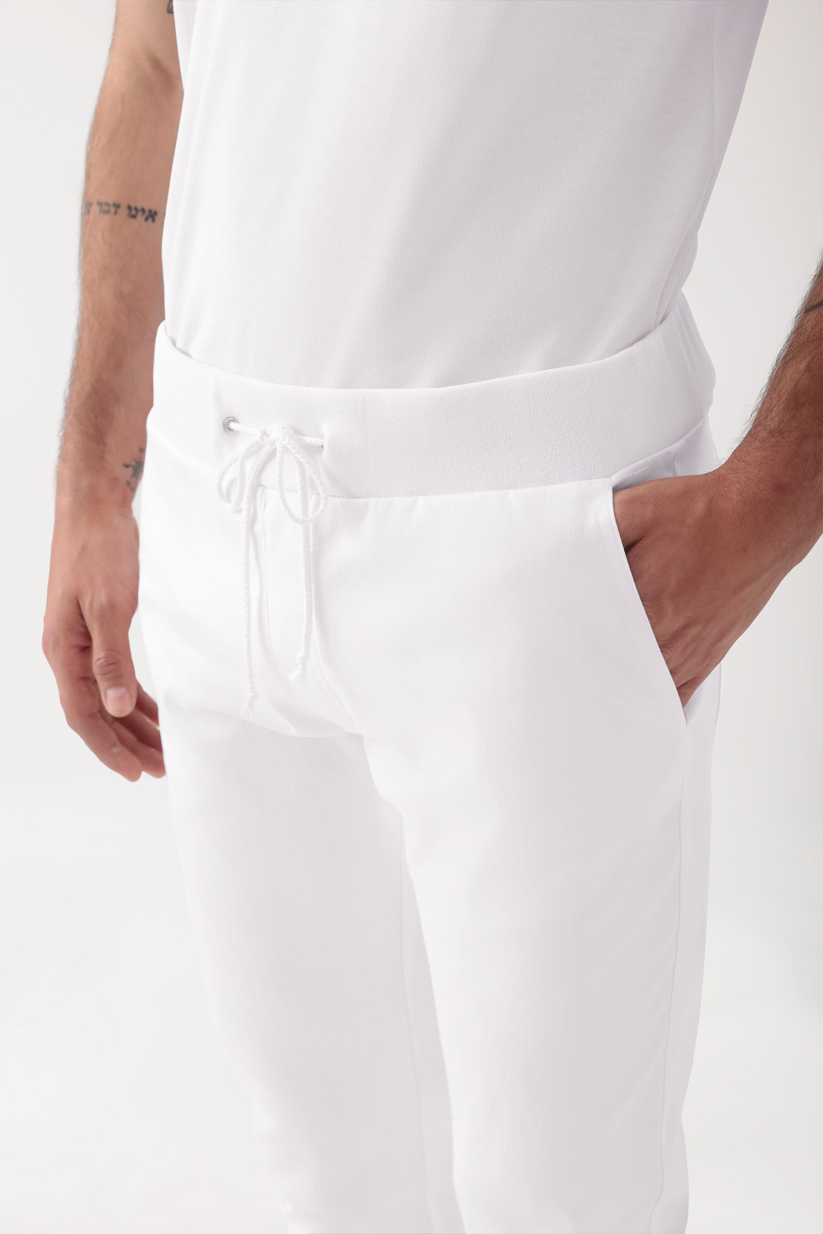 COMFY FLEX broek heren - jogpants wit