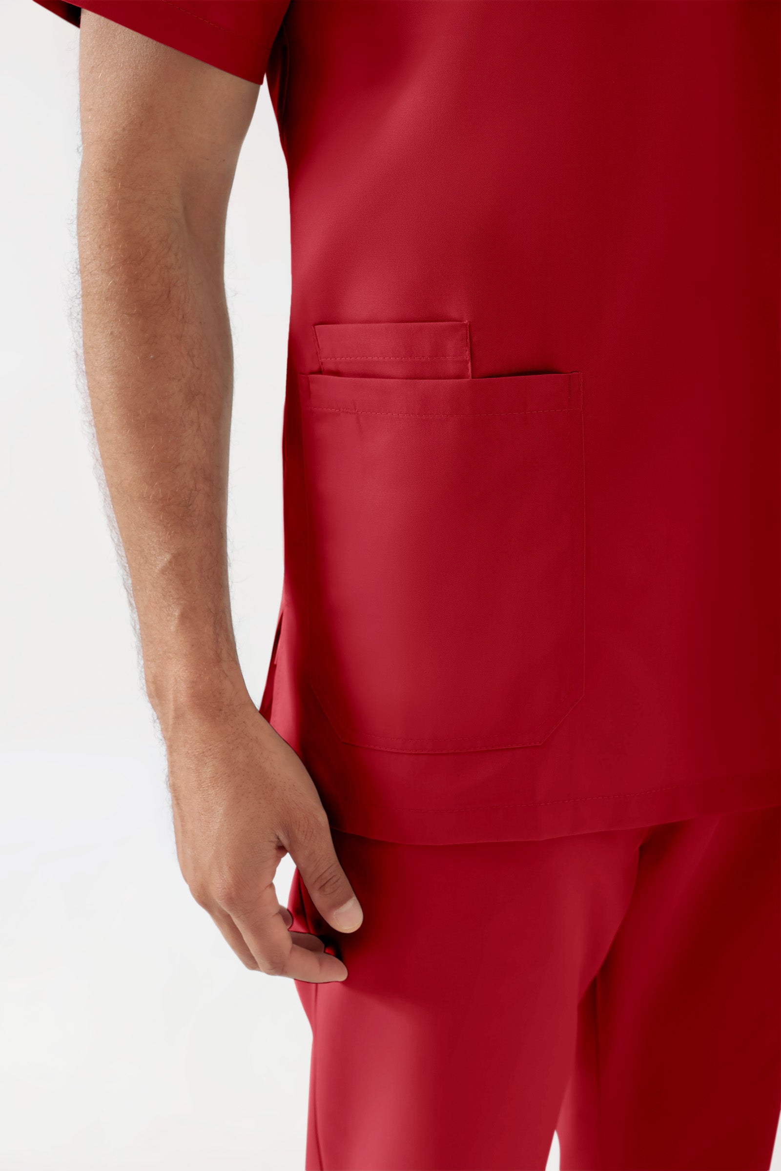 TENCEL™ oversteektuniek heren - V-hals rood