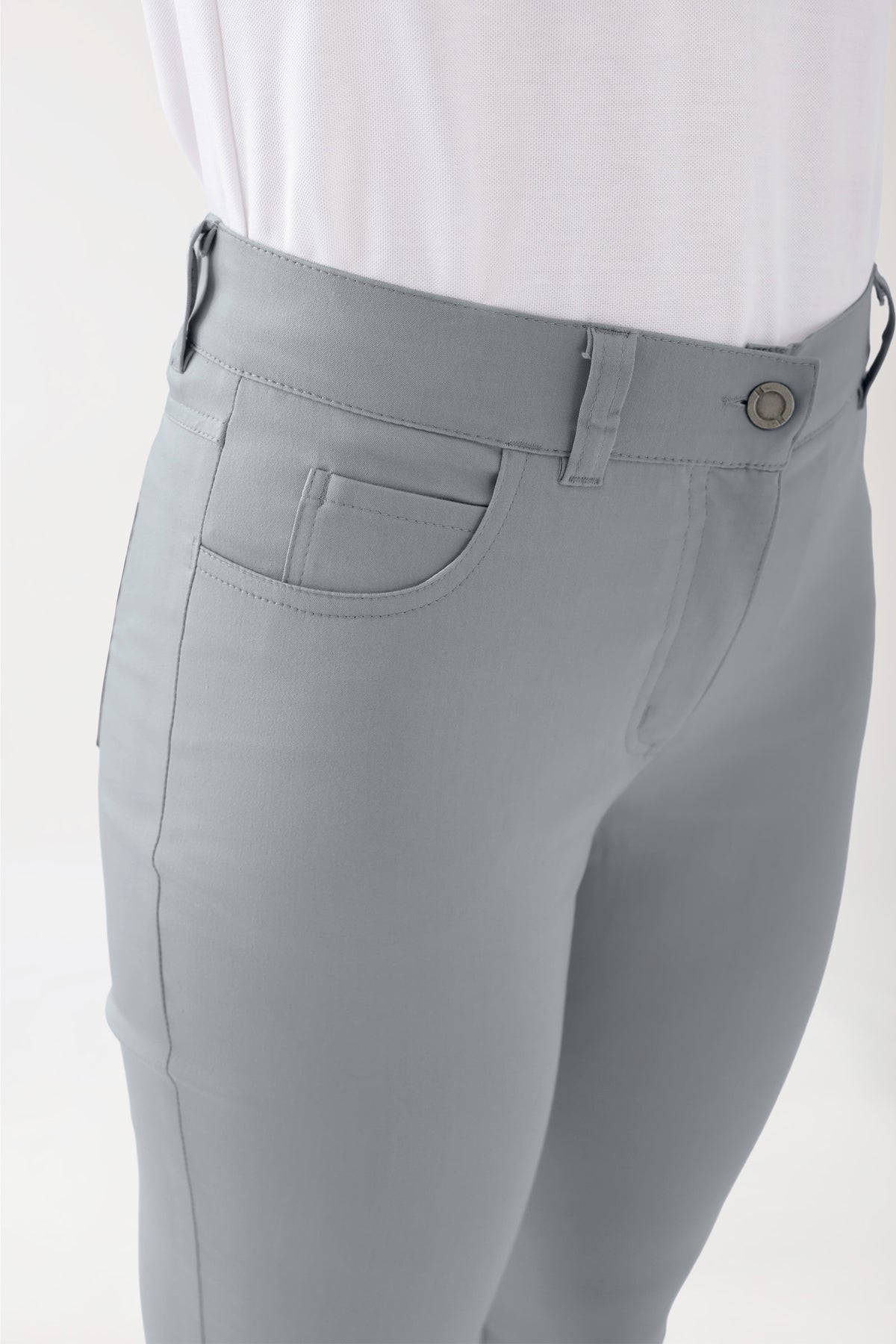 COMFY FLEX 5-pocket broek dames - rechte pijp grijs
