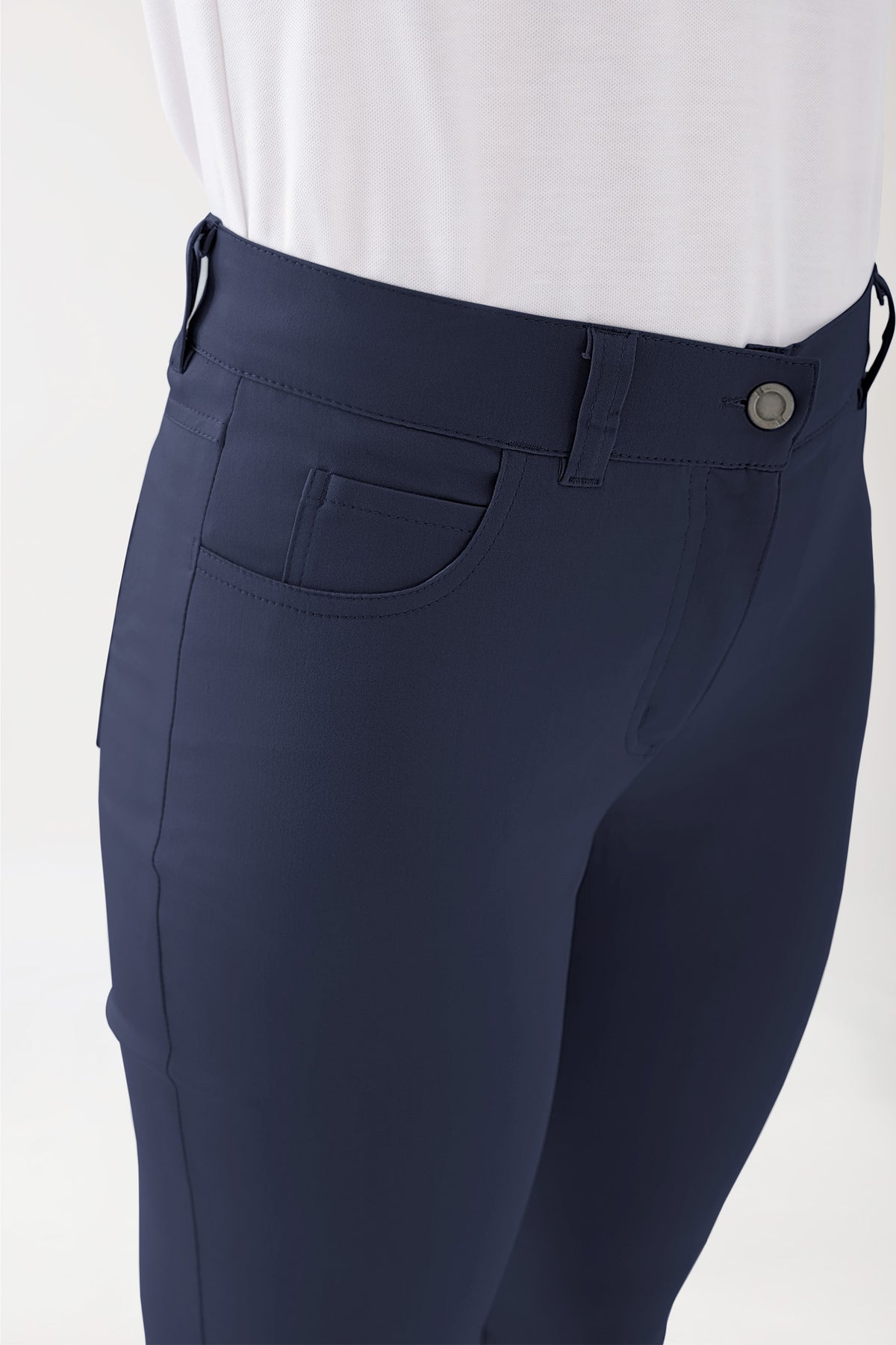 COMFY FLEX 5-pocket broek dames - rechte pijp navy