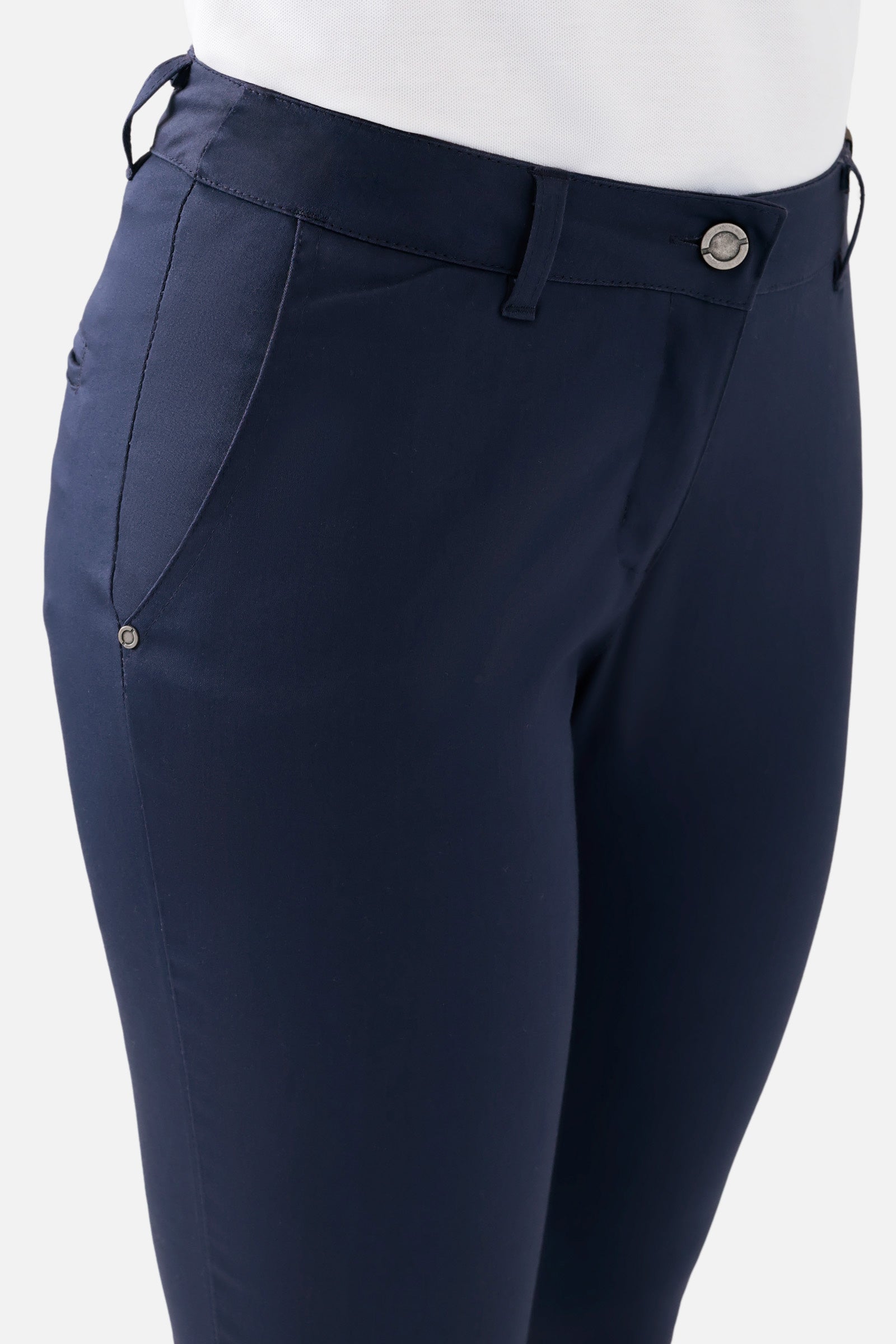 COMFY FLEX broek dames - chino stijl navy