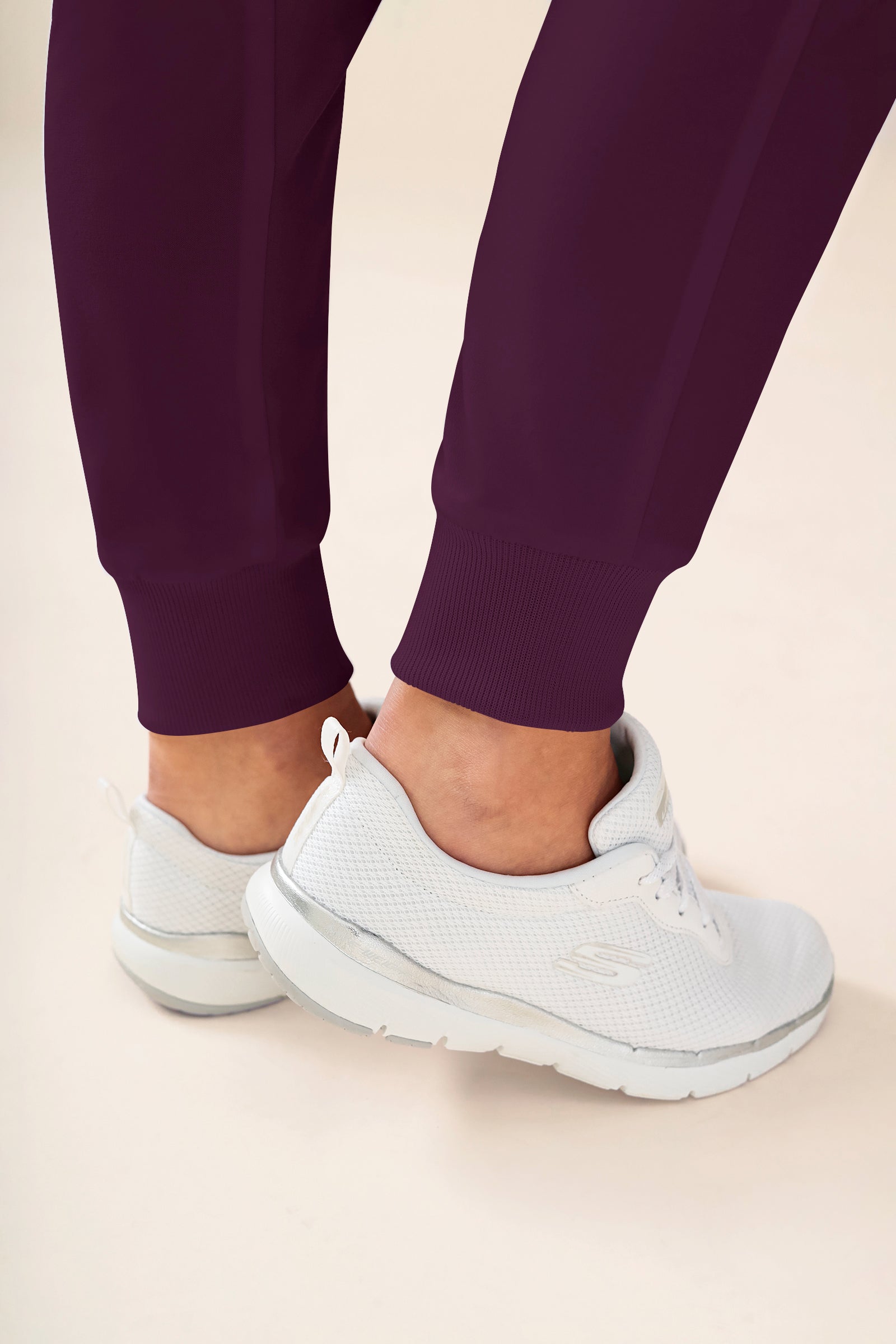 KAERE broek dames - zoom met elastische boord en beenzak pruimen