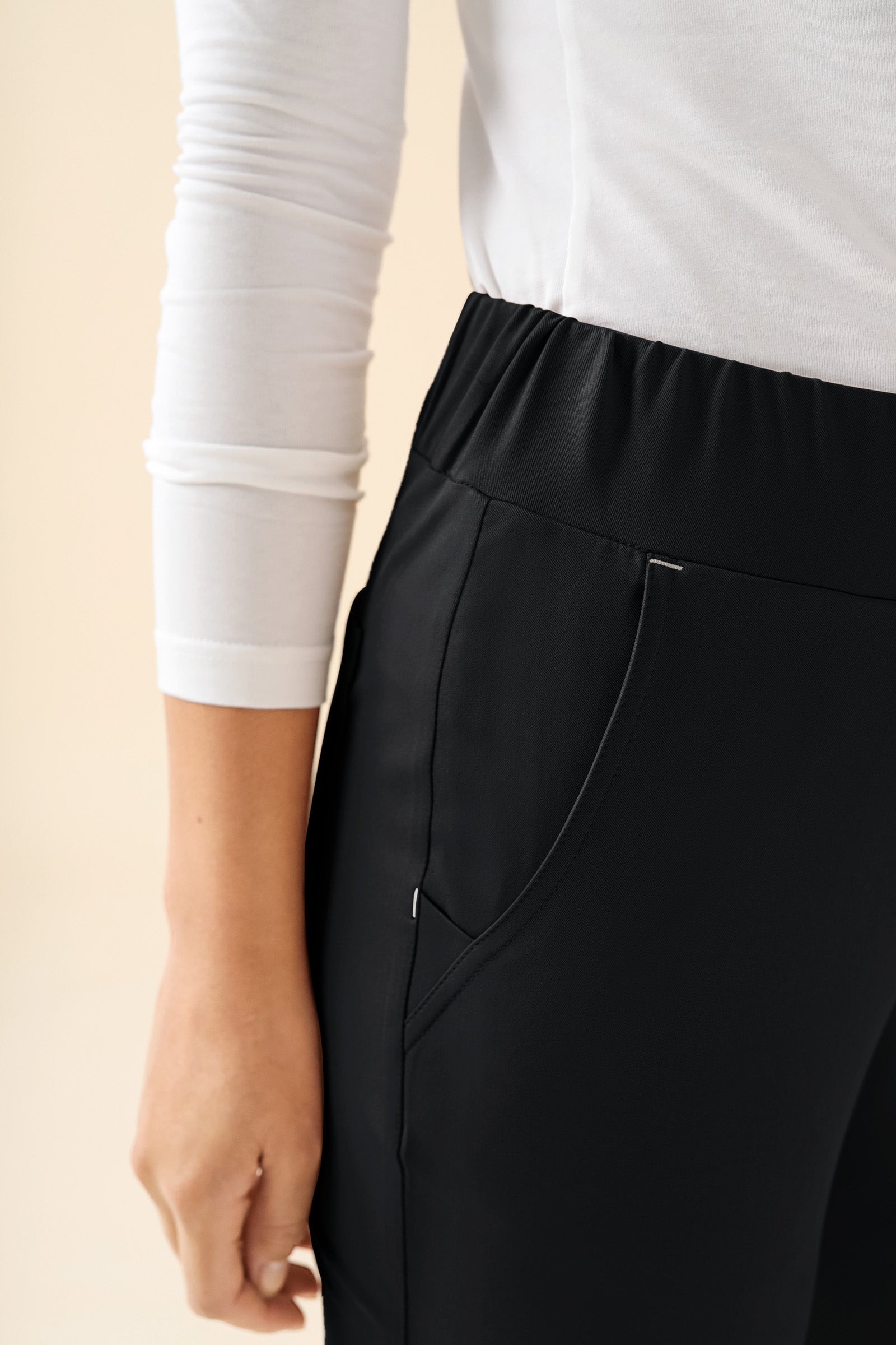 KAERE broek dames - zoom met elastische boord zonder beenzak zwart