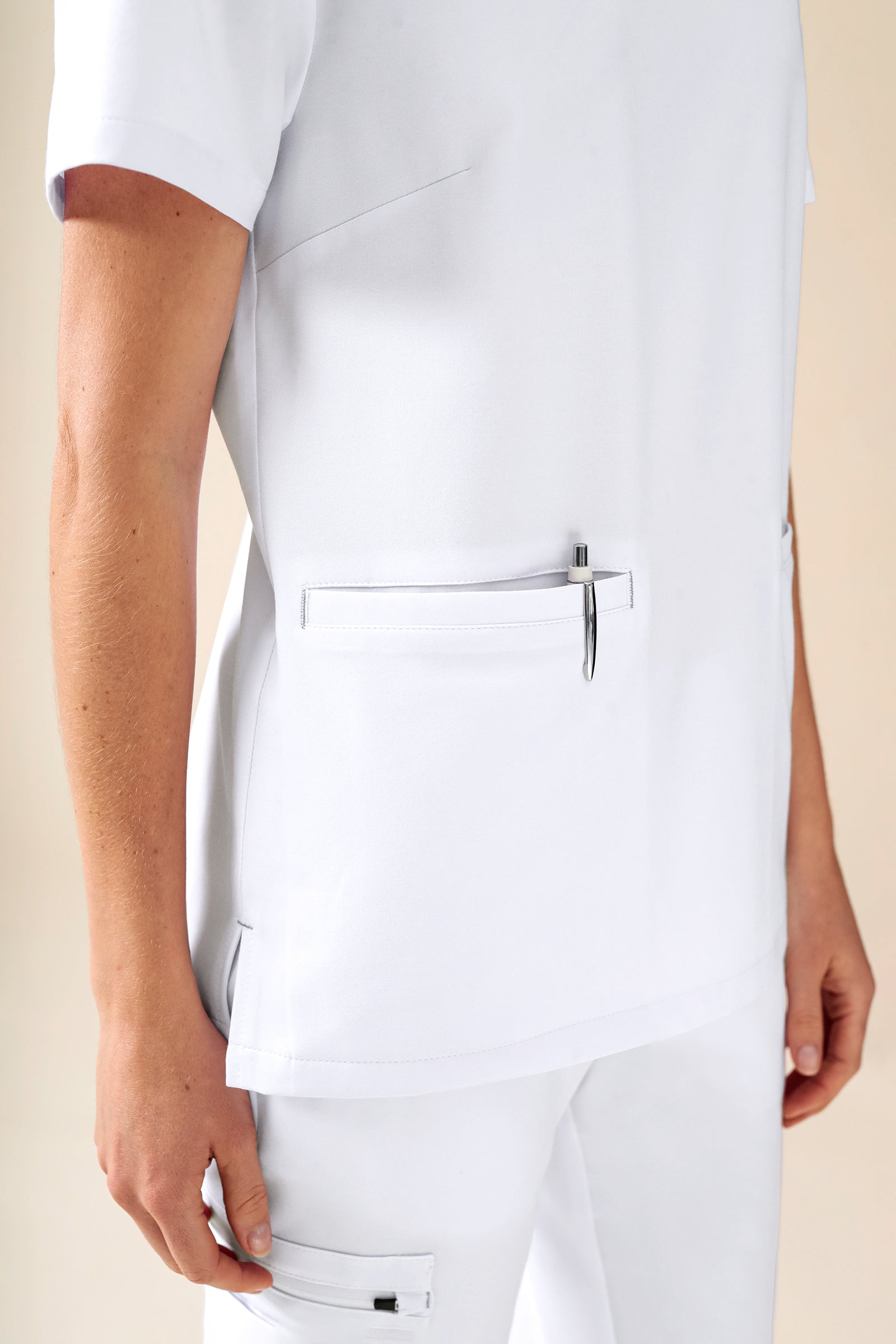 KAERE oversteektuniek dames - V-hals wit