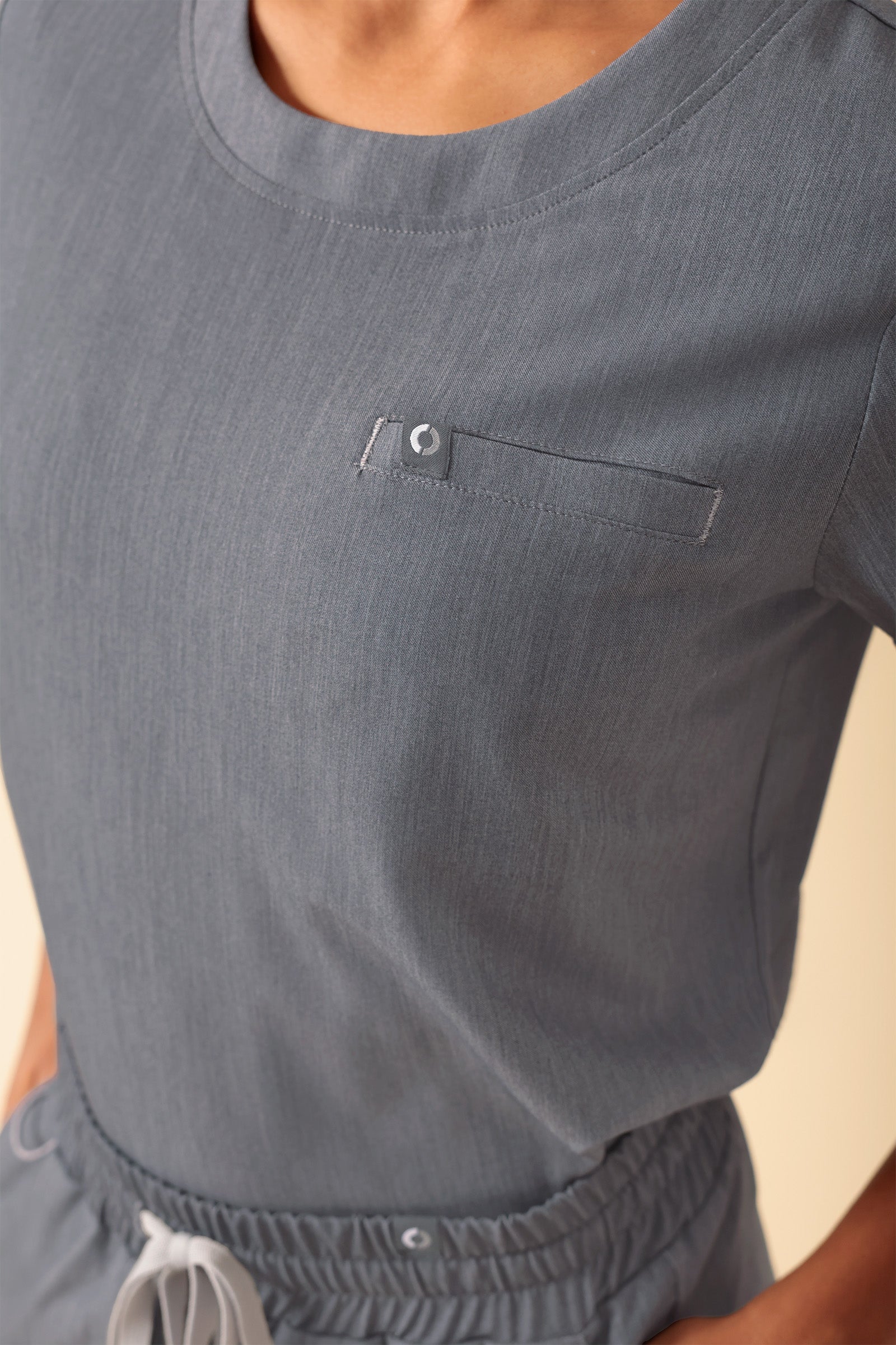 KAERE shirt dames - ronde hals grijs melange